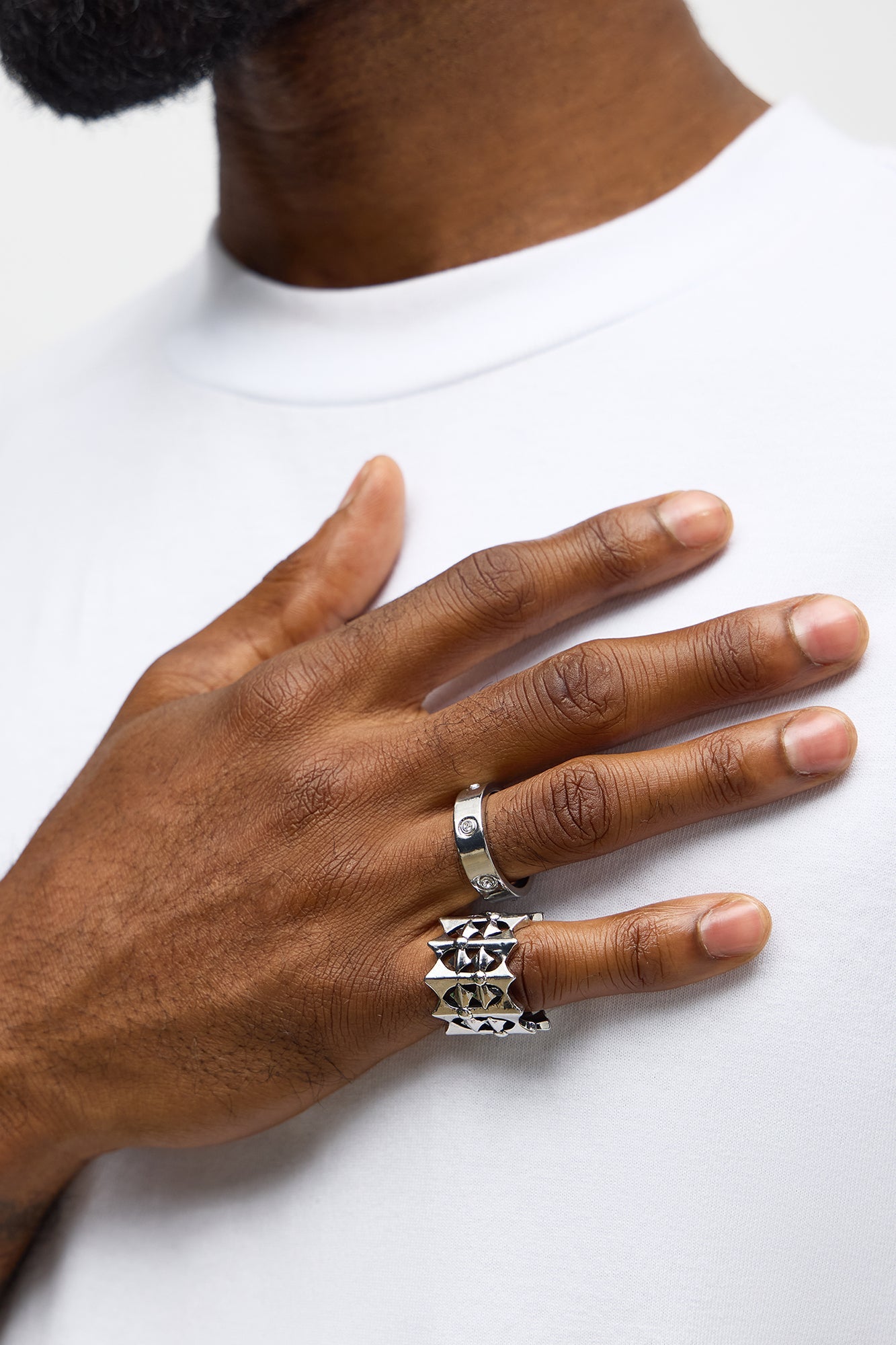 Vanish 2 Piece Ring Set - Silver