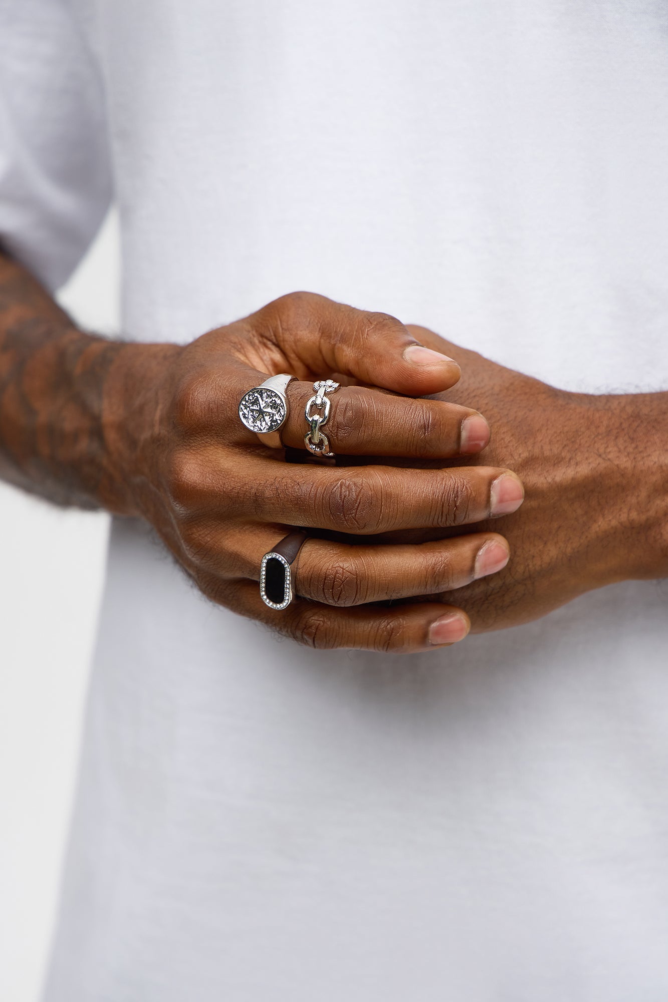 Savage Drip Jeweled Ring Set - Silver/Combo