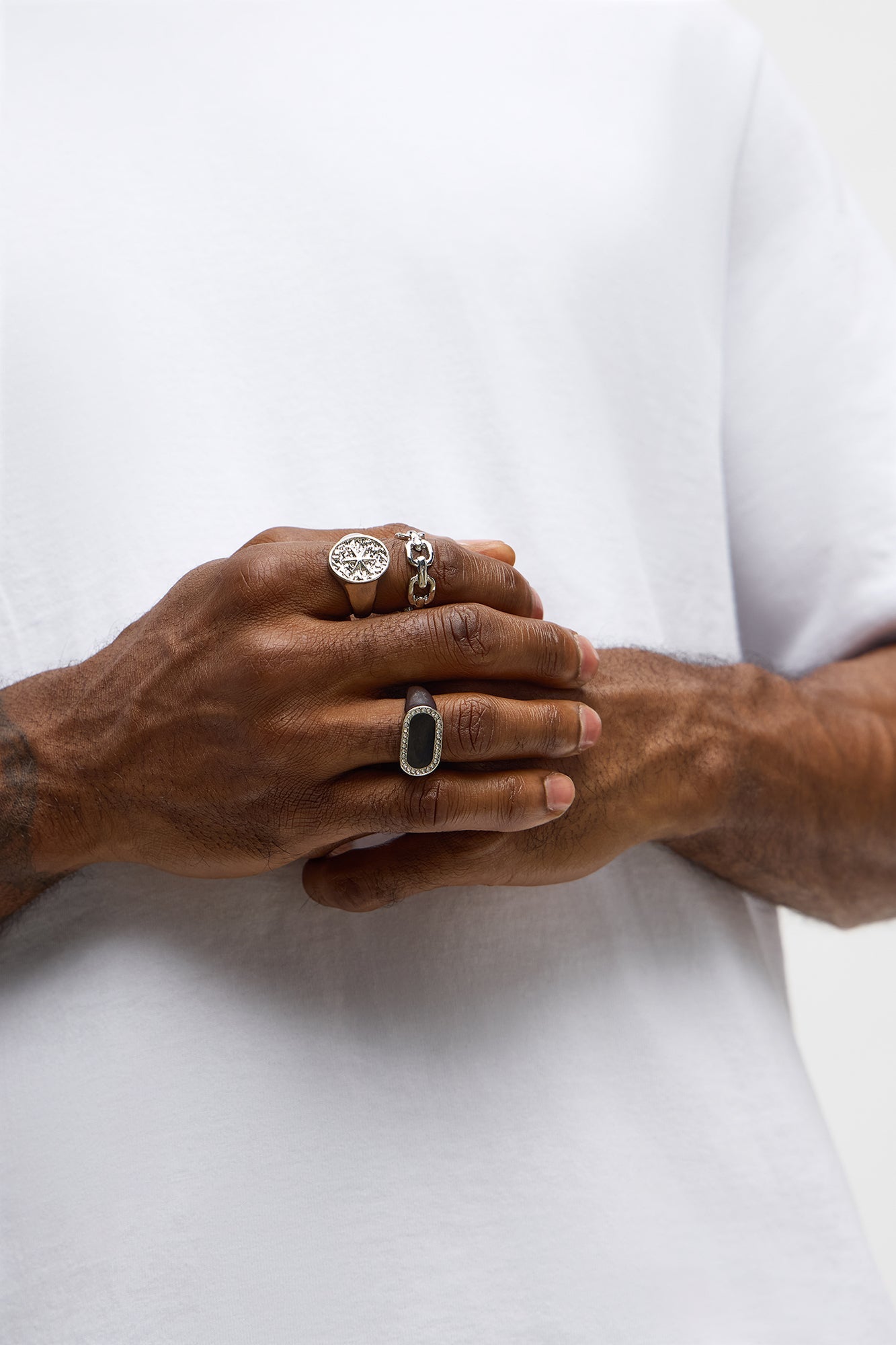 Savage Drip Jeweled Ring Set - Silver/Combo