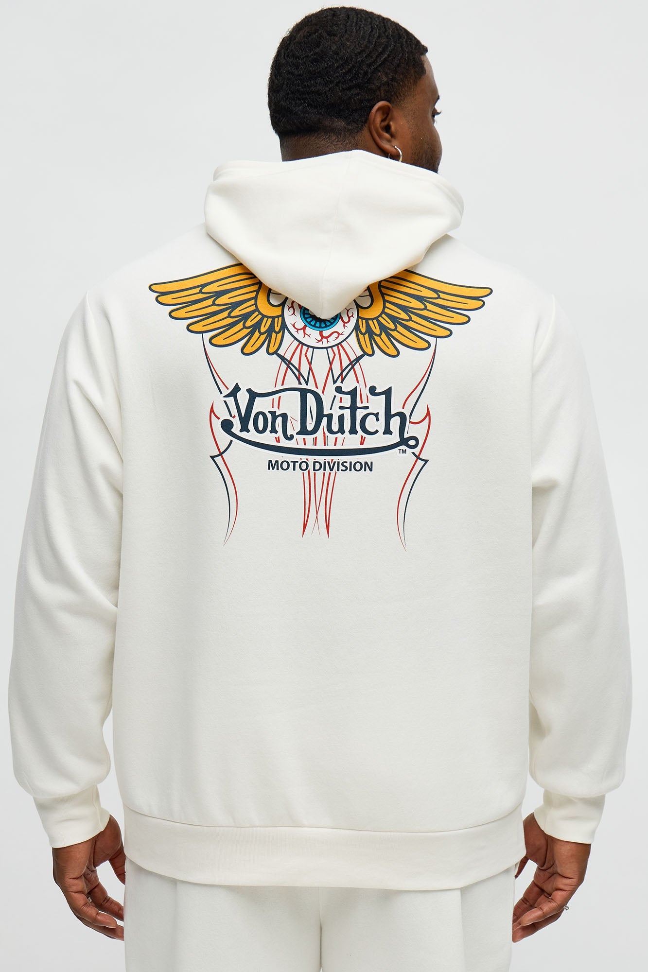 Von Dutch Pinstriped Hoodie - Cream