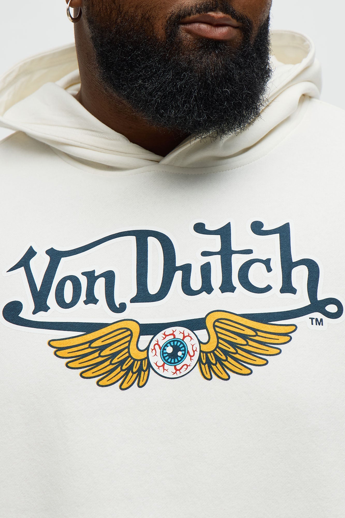 Von Dutch Pinstriped Hoodie - Cream