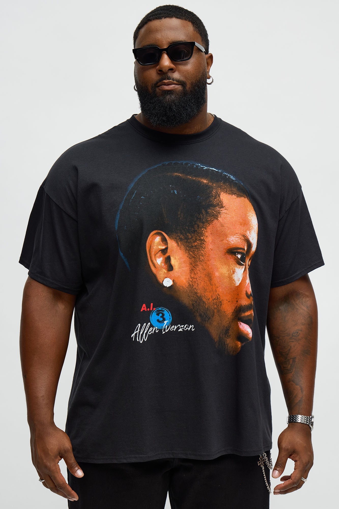 Allen Iverson A.I. Oversized Short Sleeve Tee - Black