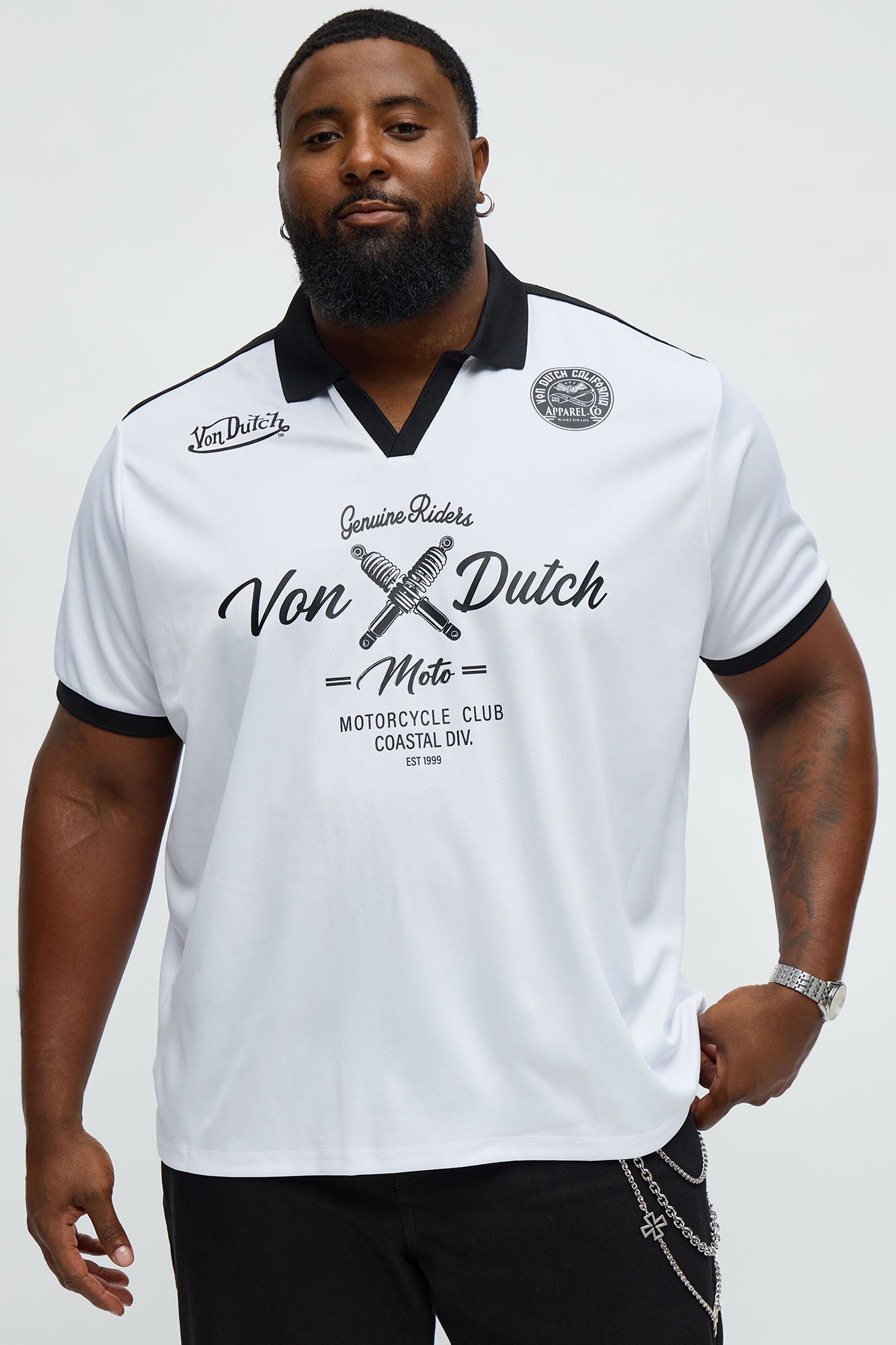 Von Dutch Polo Jersey - White/Black