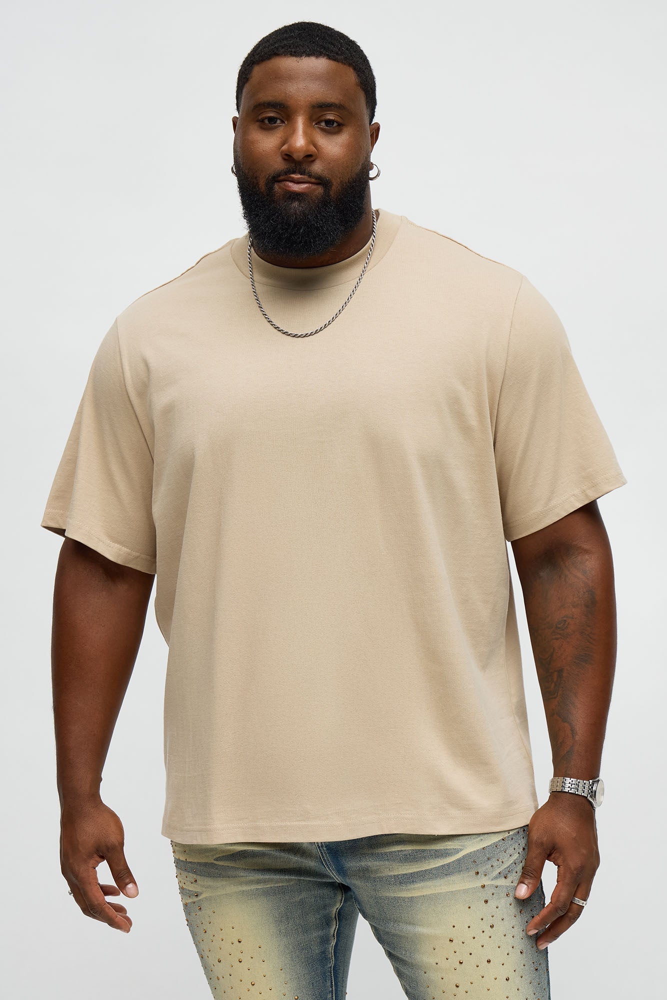 Oversized Heavyweight Tee 240GSM - Beige