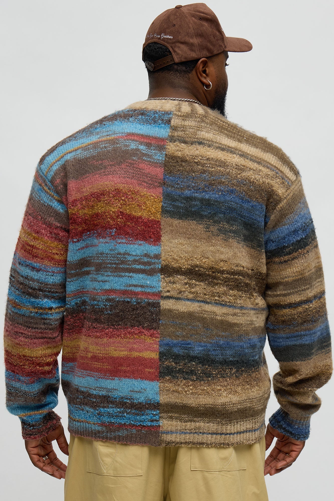 Cameroonian Textured Cardigan - Brown/combo