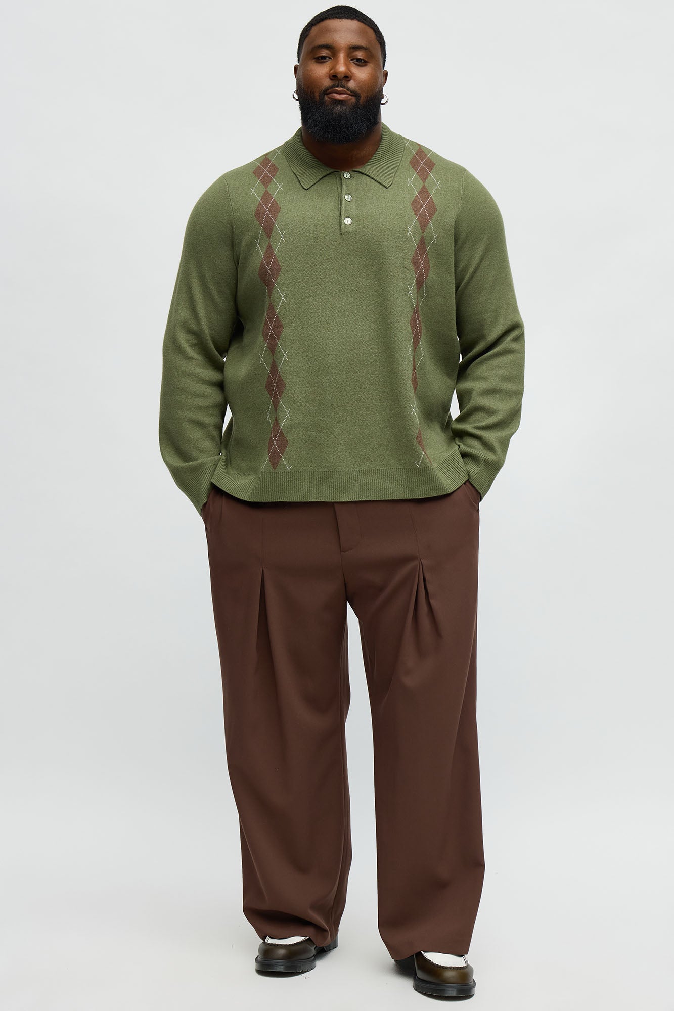 Edwin Polo Sweater - Green/combo