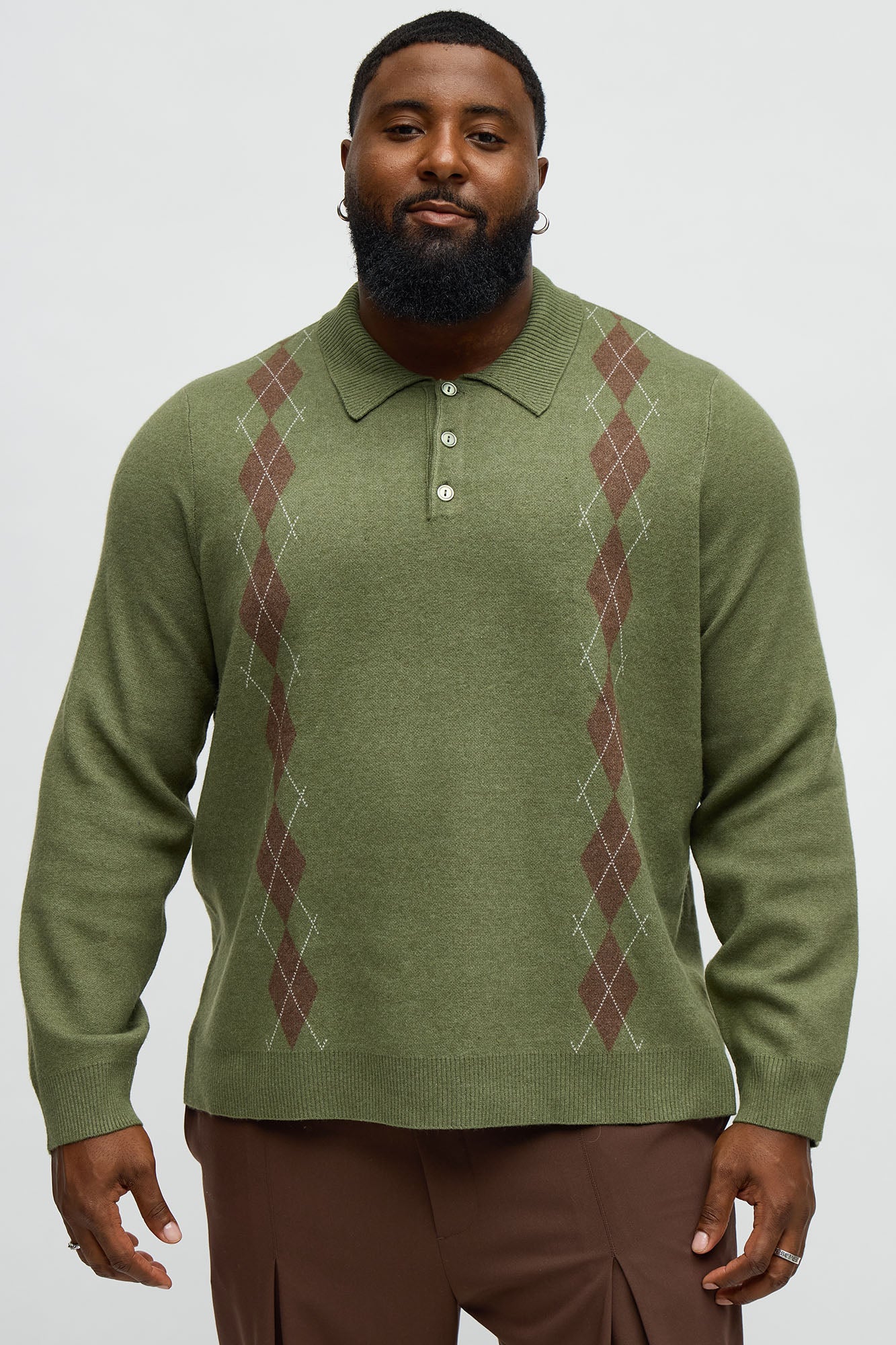 Edwin Polo Sweater - Green/combo
