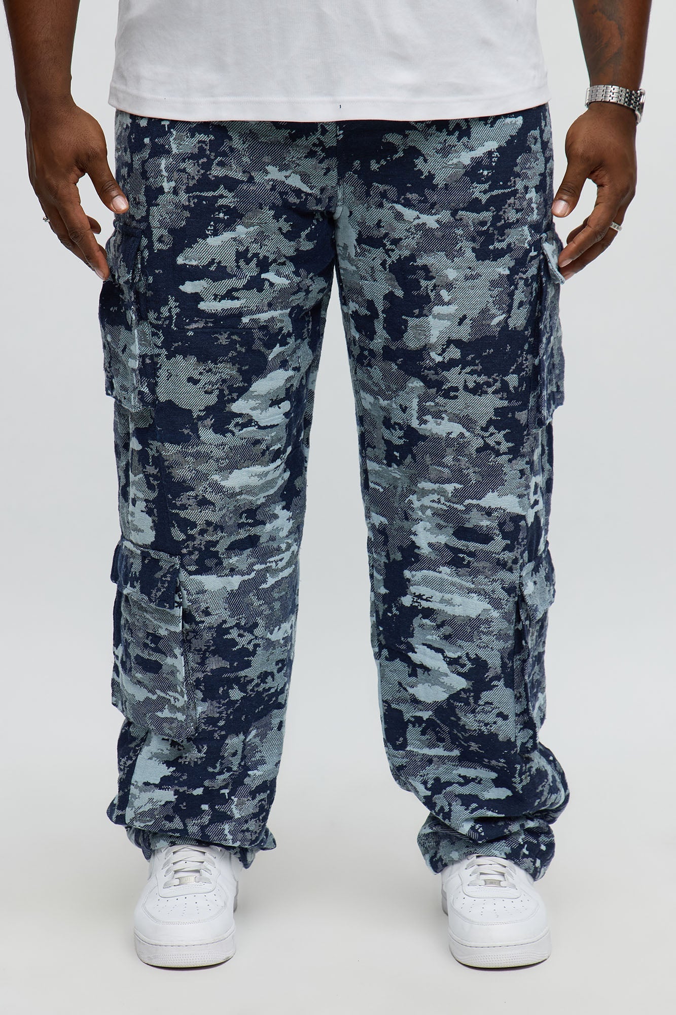 Baggy Nocturne Tapestry Cargo Pants - Blue/combo