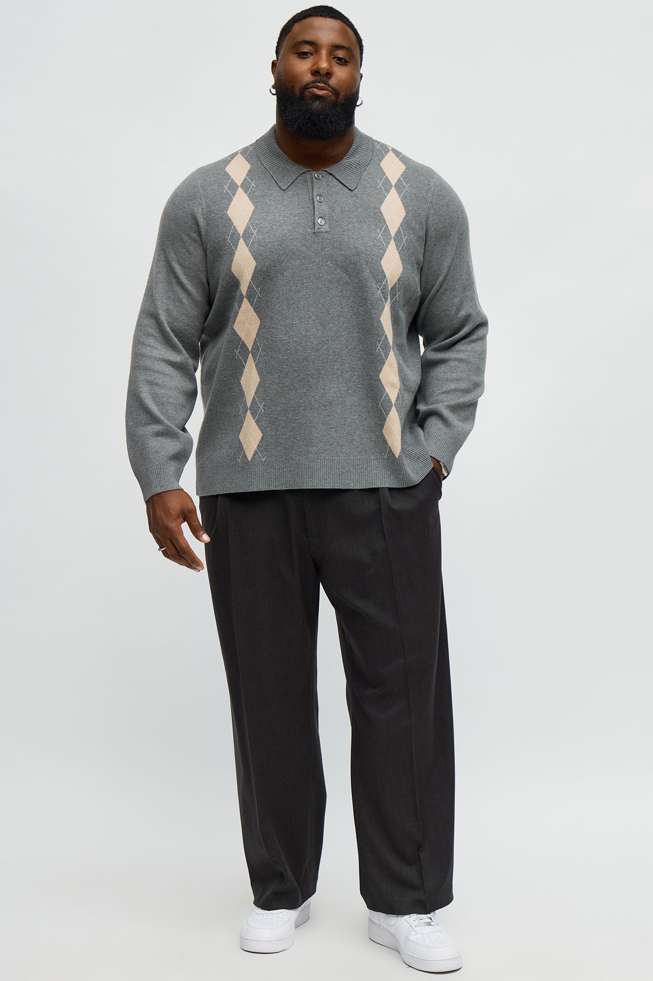 Edwin Polo Sweater - Dark Grey
