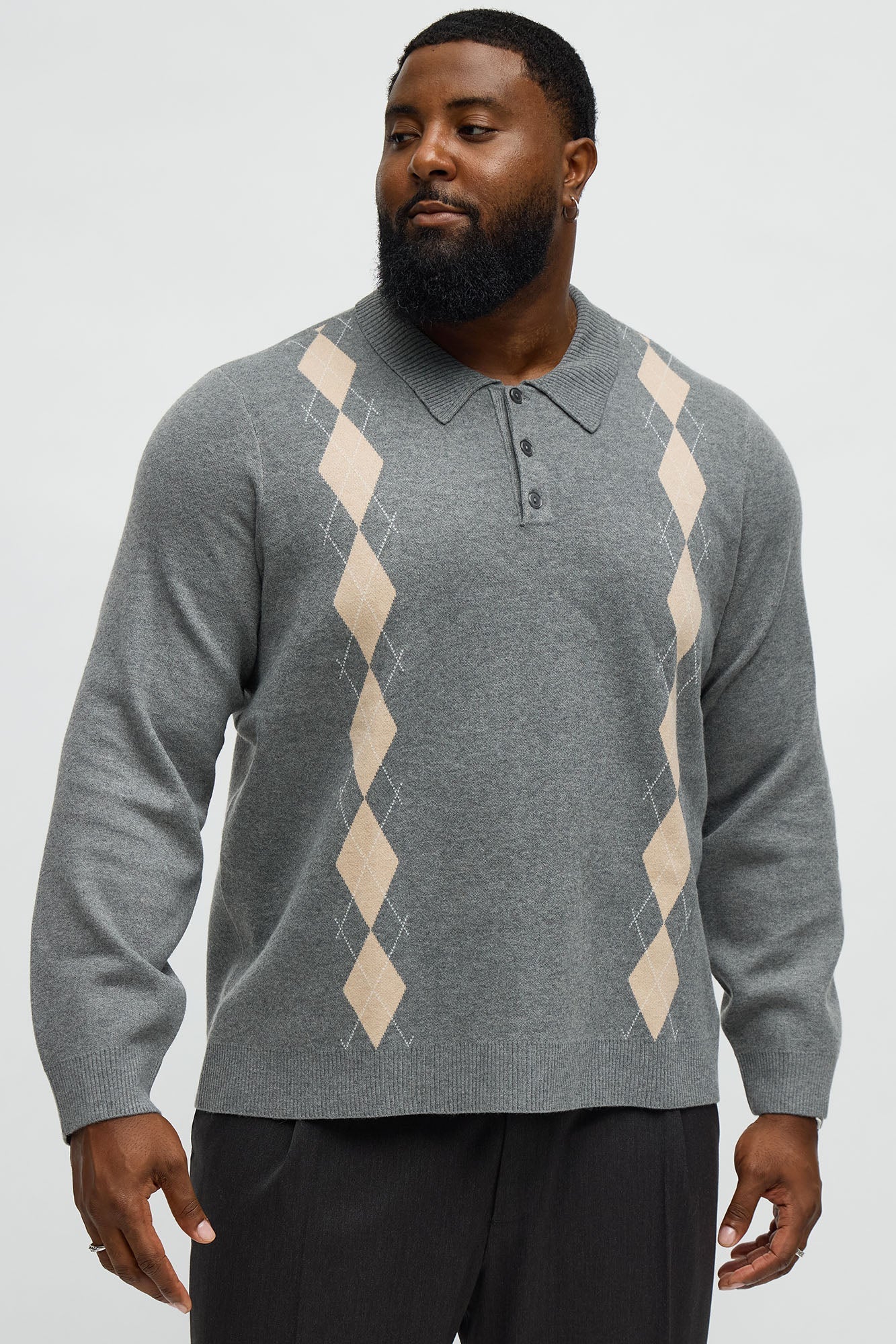 Edwin Polo Sweater - Dark Grey