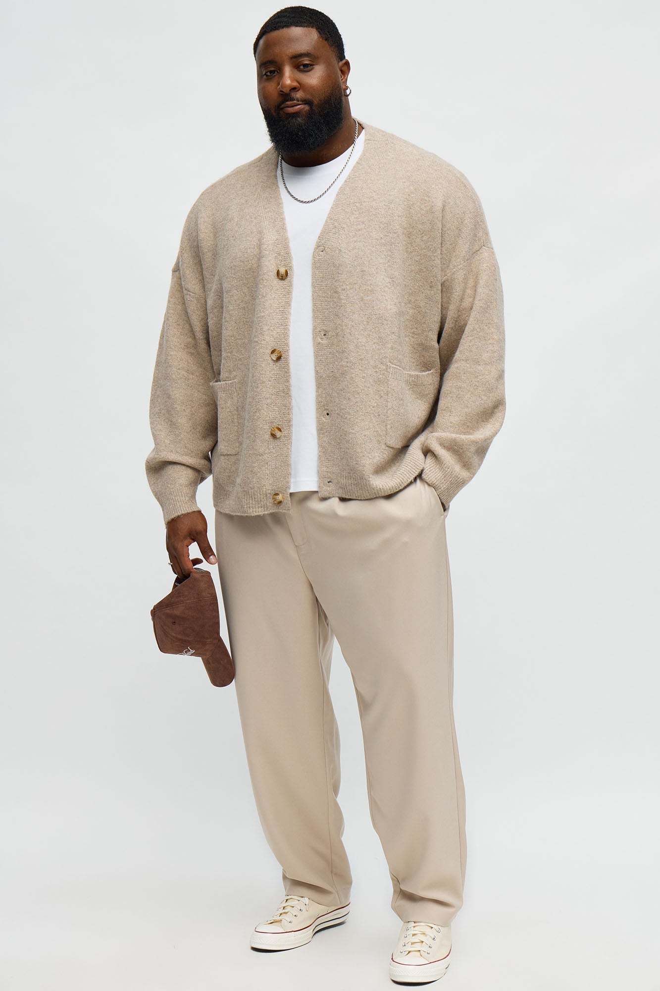 Cropped Harbor Ash Cardigan - Taupe