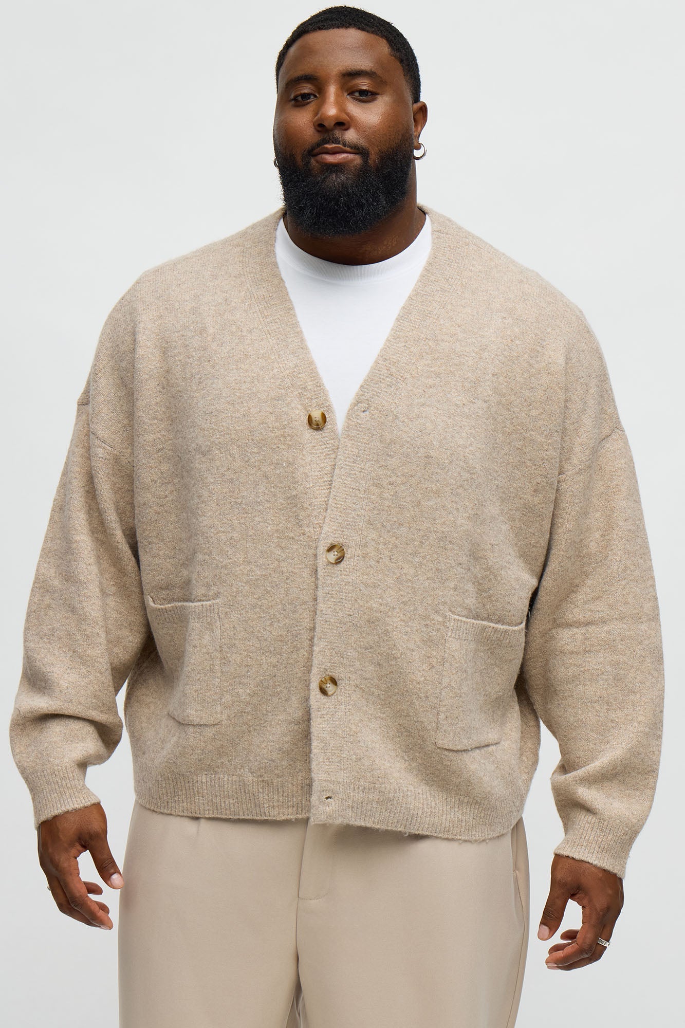 Cropped Harbor Ash Cardigan - Taupe