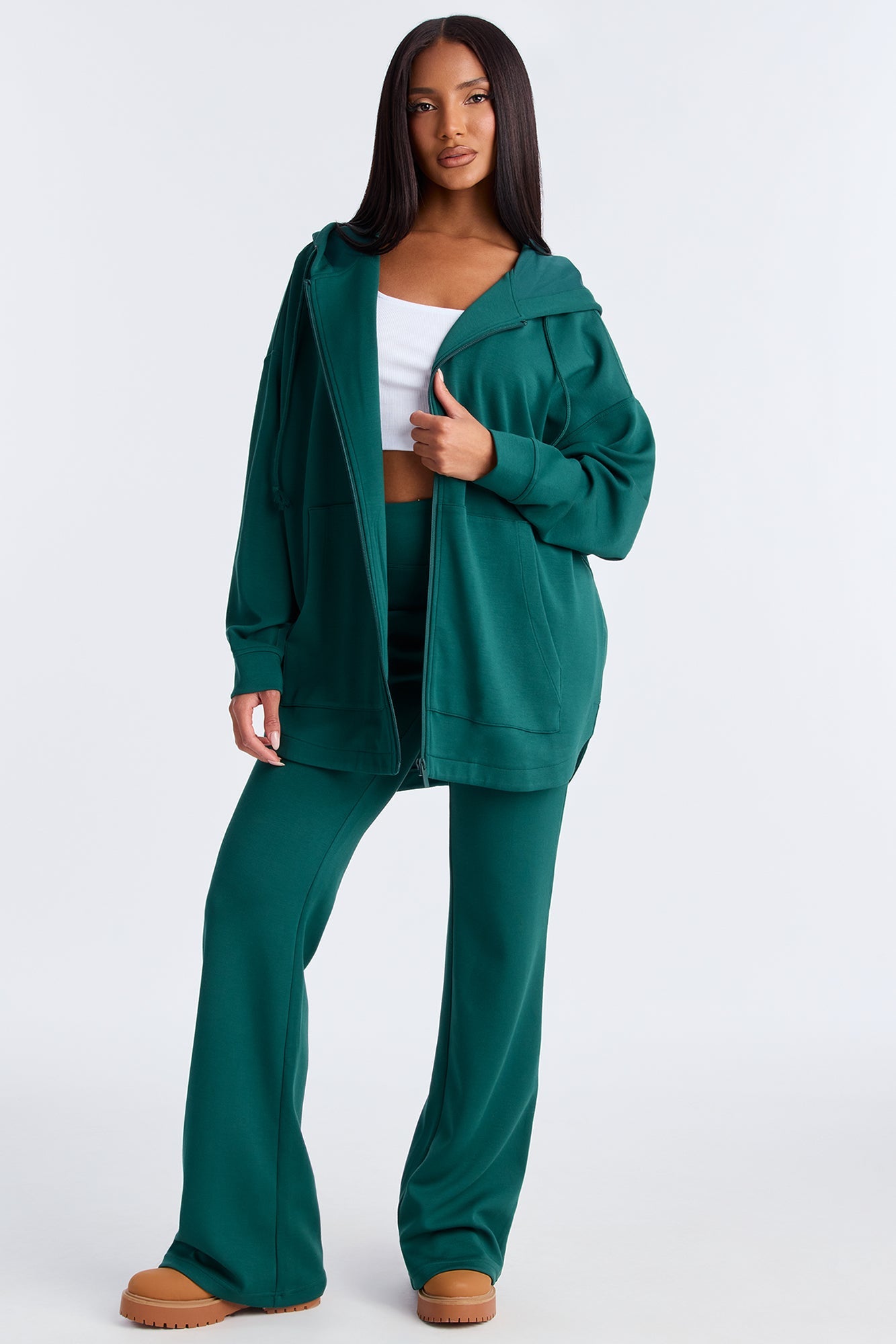 Sarah Ultra Soft Zip Up Hoodie - Hunter