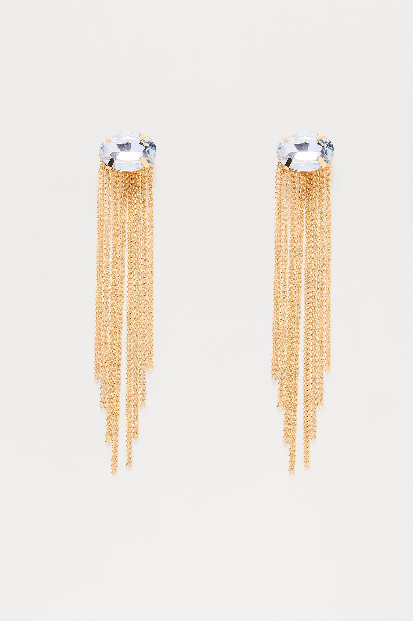 Disco Drape Drop Earrings - Gold