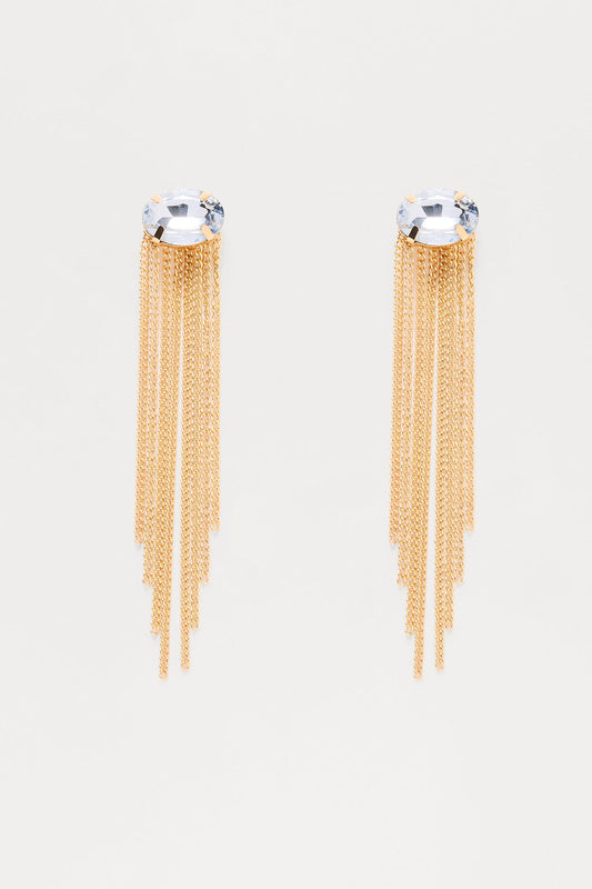 Disco Drape Drop Earrings - Gold