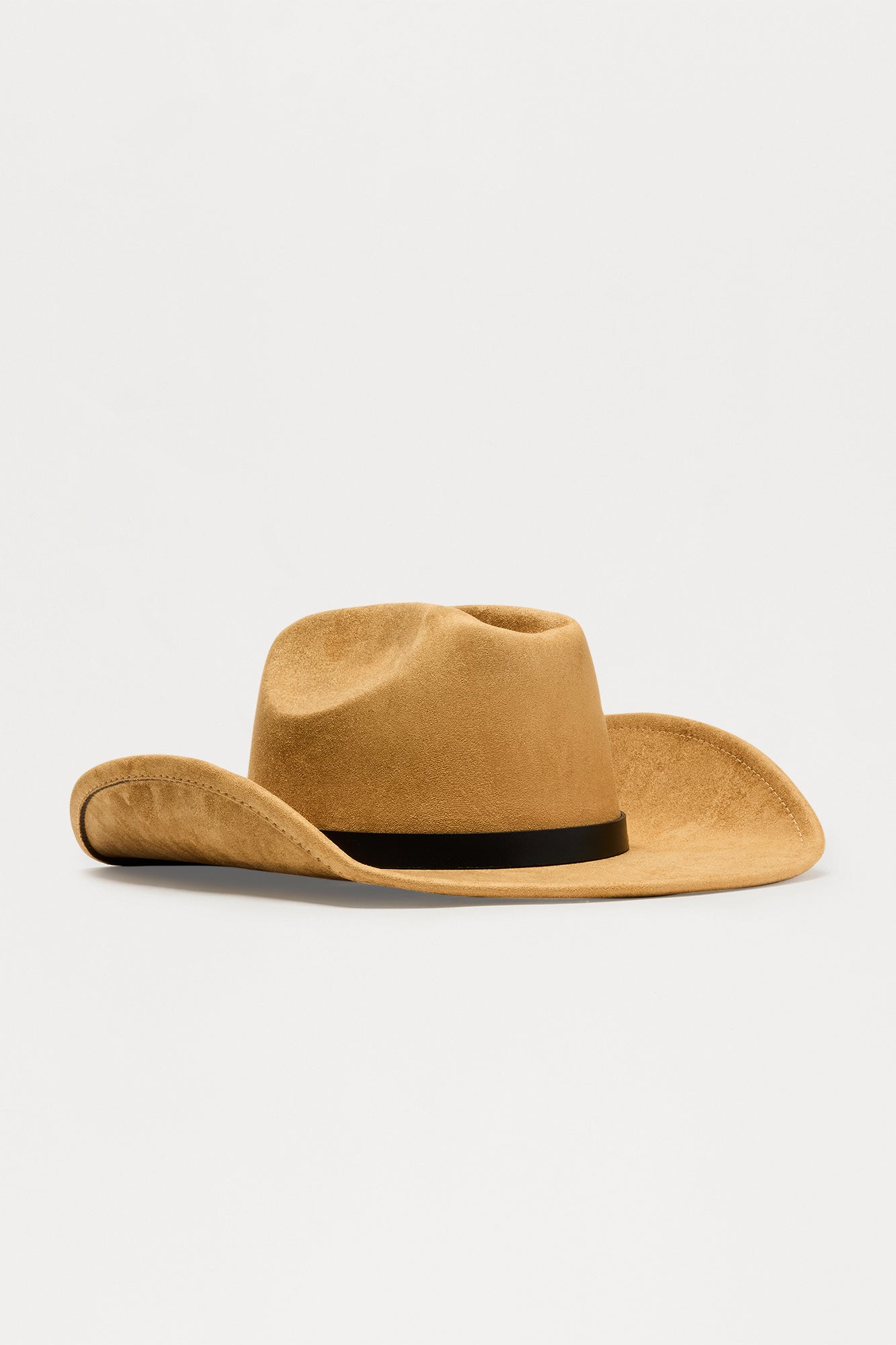 Rodeo Girl Faux Suede Cowboy Hat - Tan