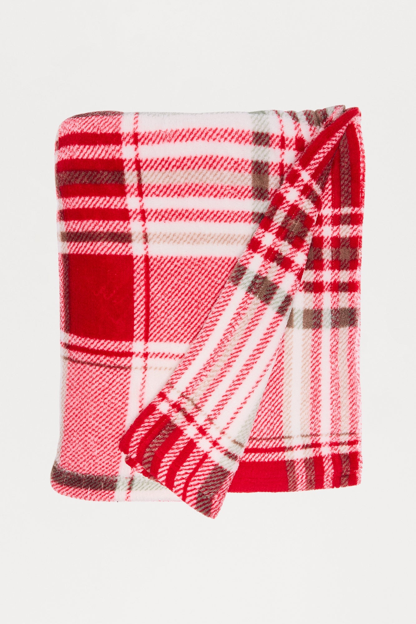 Christmas Morning Plush Blanket - Red/combo