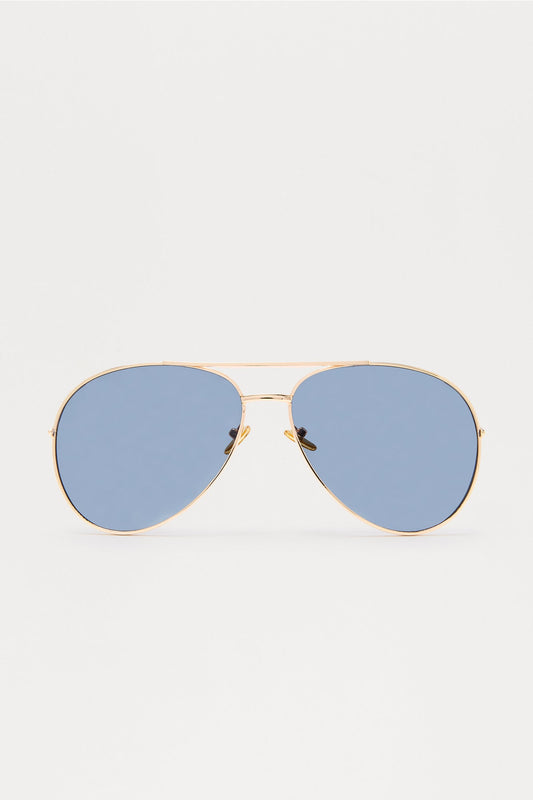 Striking Aviator Metal Frame Sunglasses - Gold