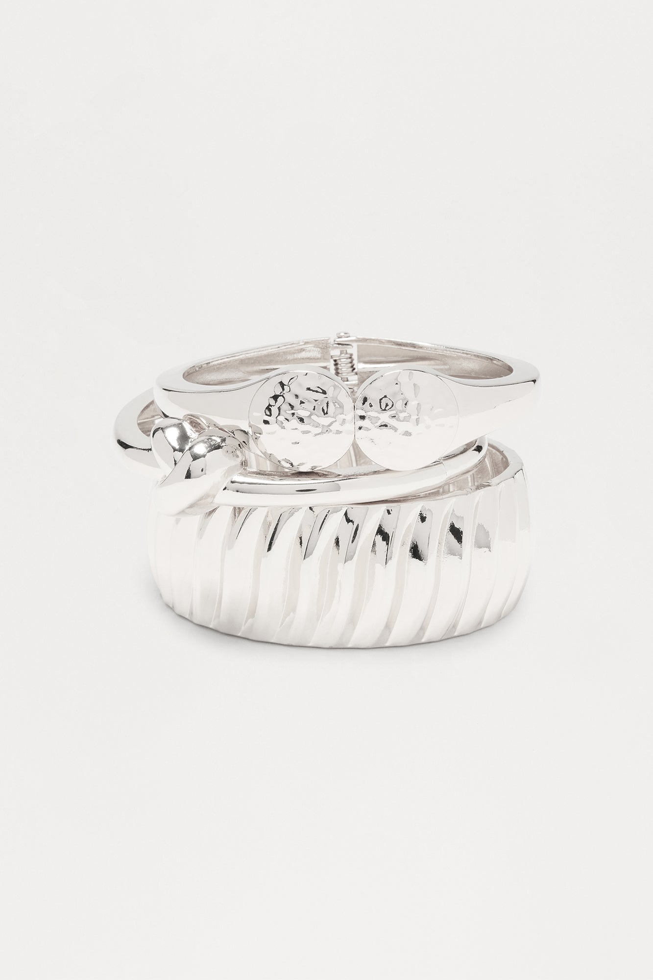 Take Me Out 3 Piece Bracelet Set - Silver