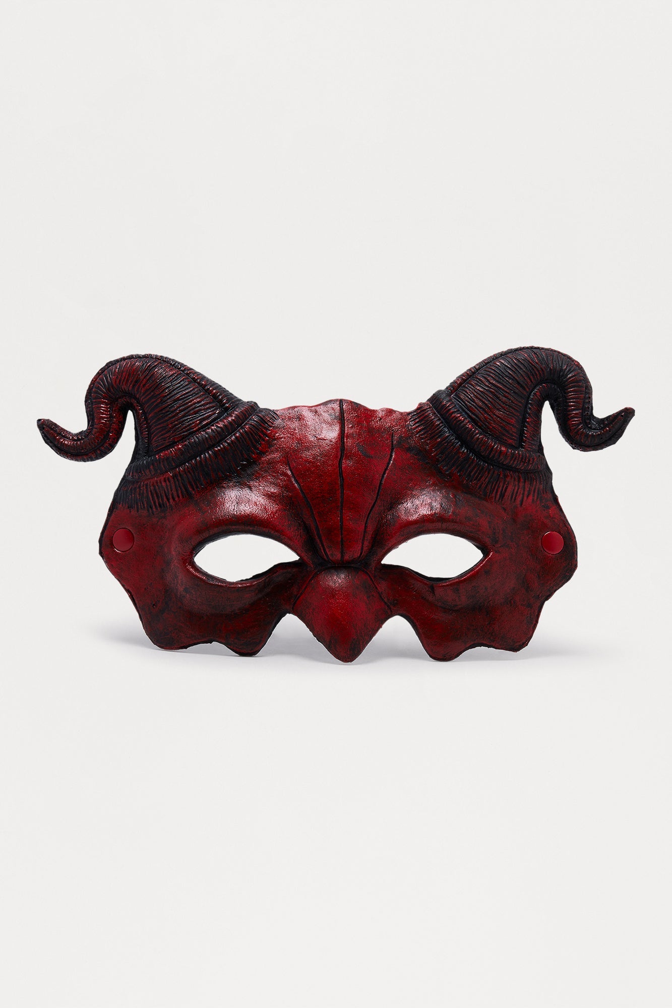 Sinister Devil Half Mask Costume - Red/Black