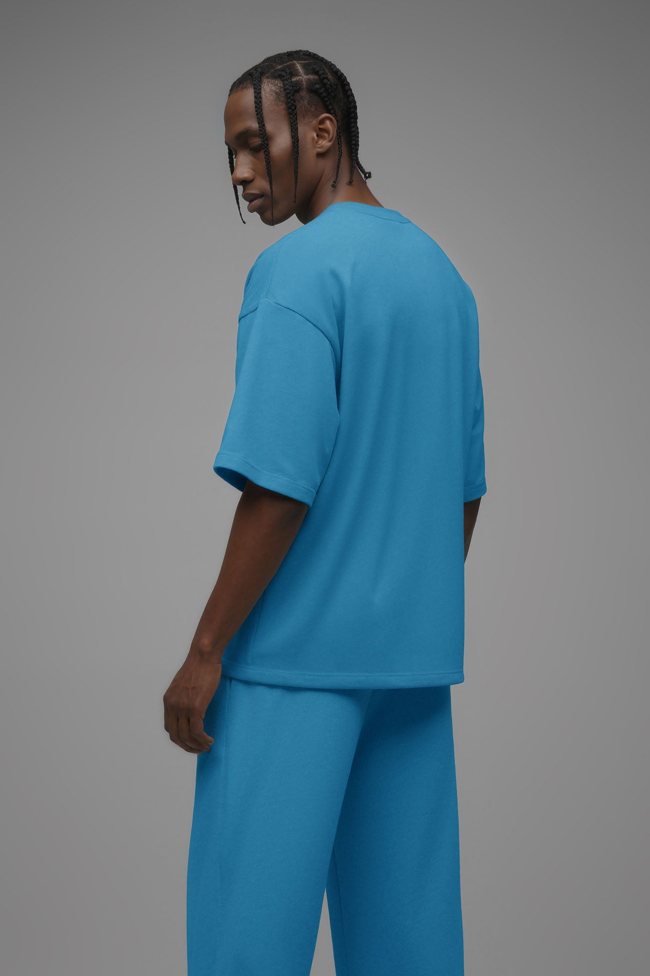 410 Oversized Fleece Tee - Blue