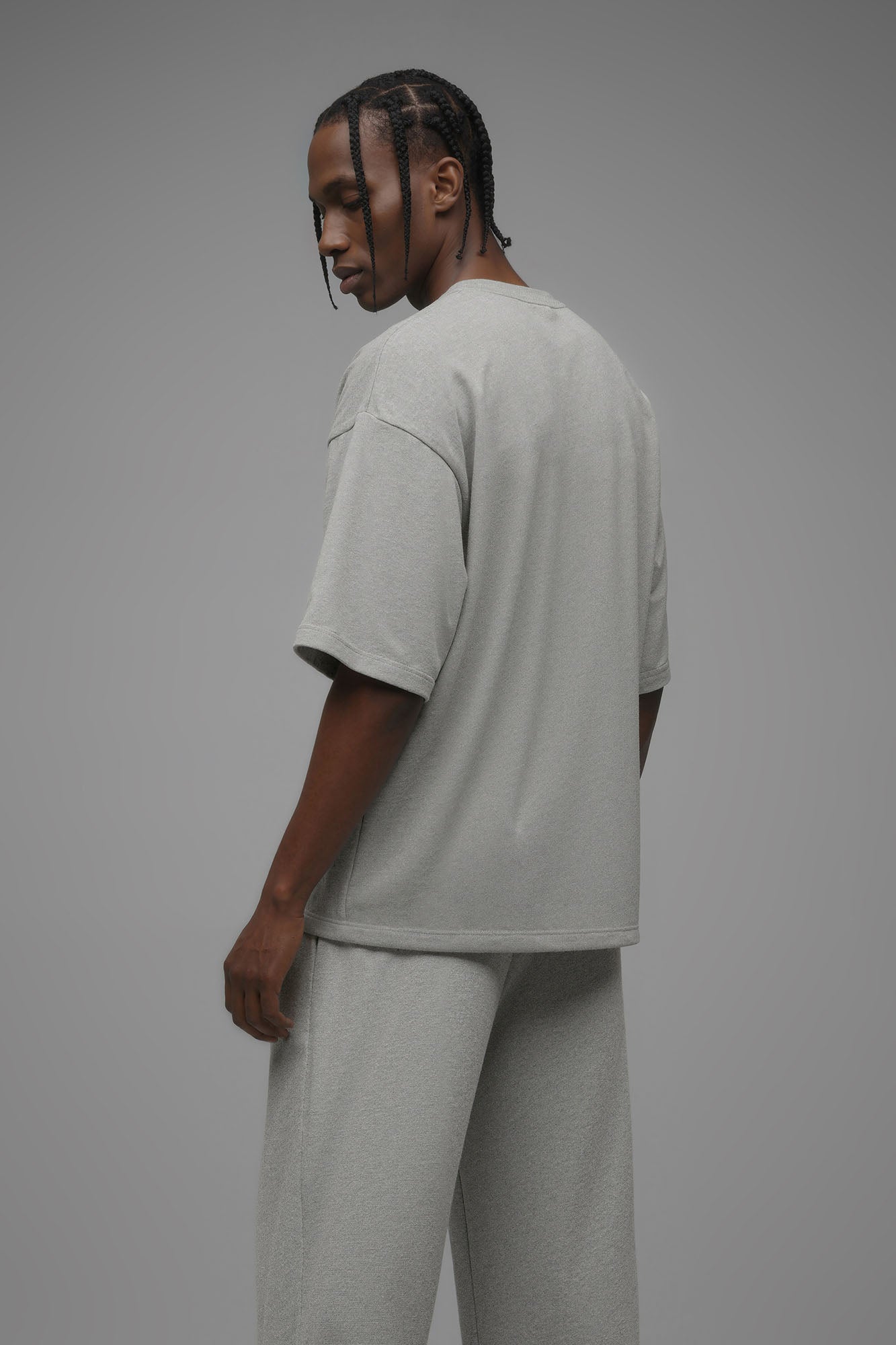 410 Oversized Fleece Tee - Heather Grey