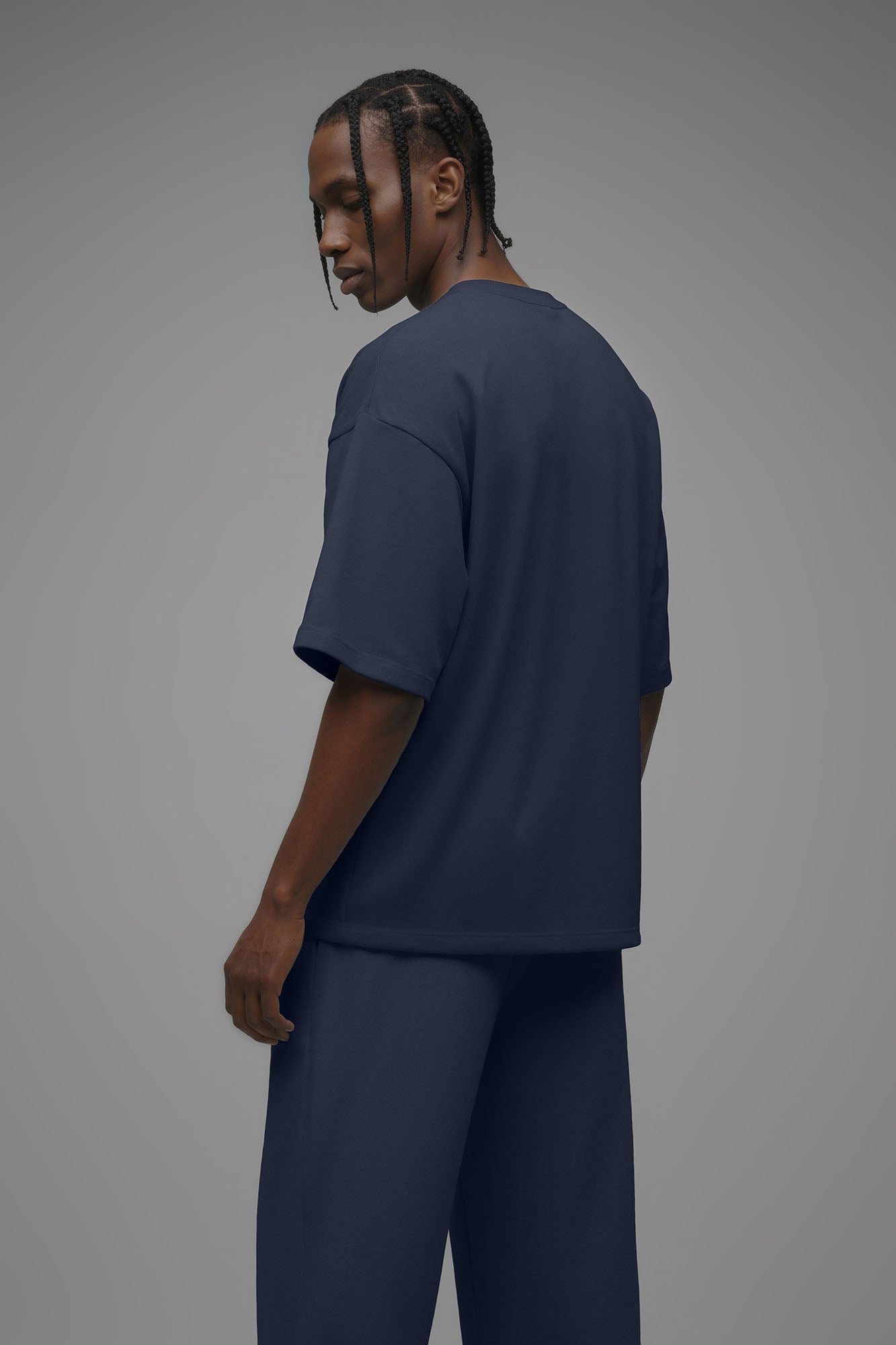 410 Oversized Fleece Tee - Navy