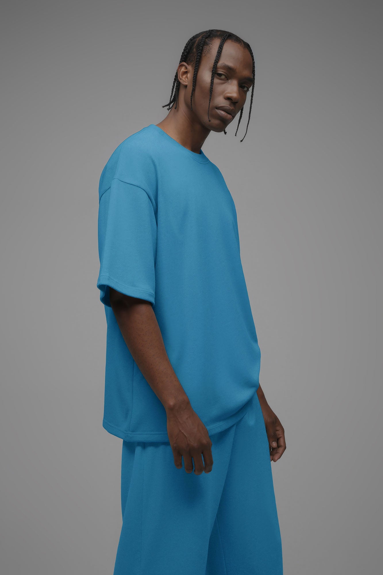 410 Oversized Fleece Tee - Blue