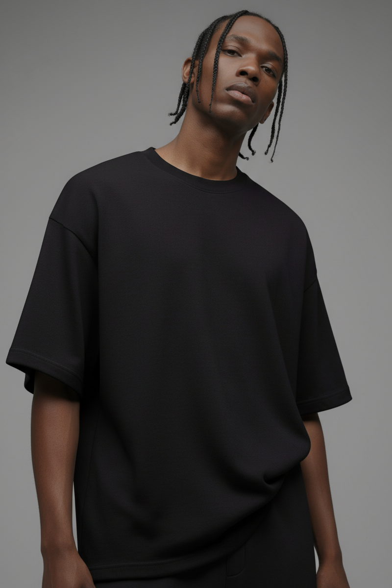 410 Oversized Fleece Tee - Black