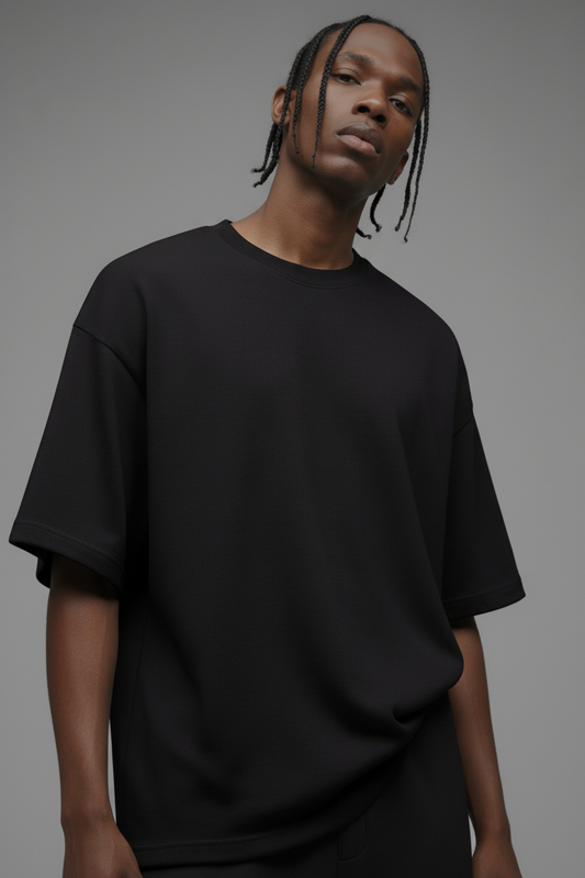 410 Oversized Fleece Tee - Black