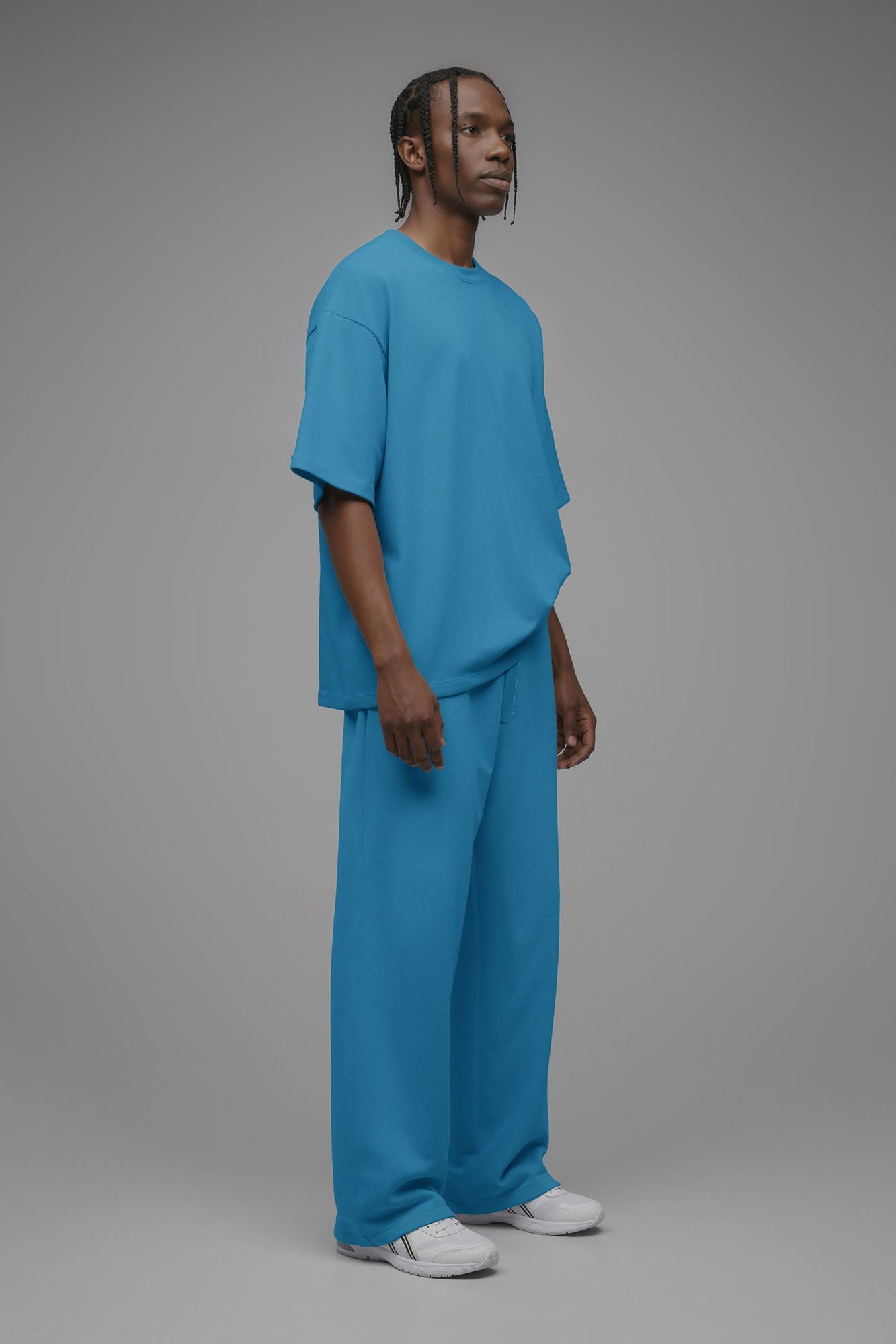 410 Oversized Fleece Tee - Blue