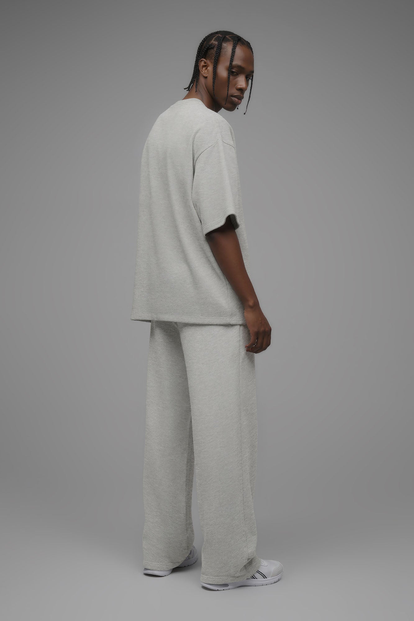 410 Oversized Fleece Tee - Heather Grey