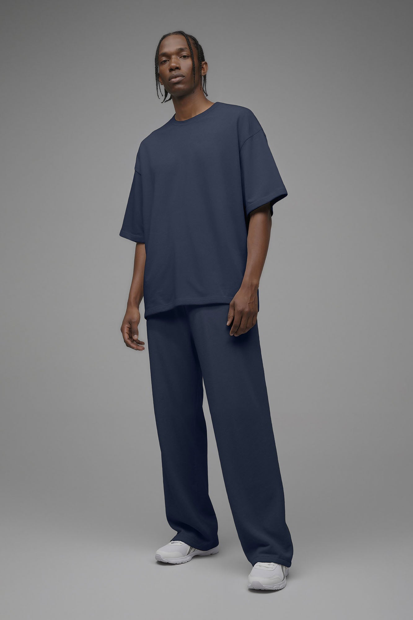 410 Oversized Fleece Tee - Navy