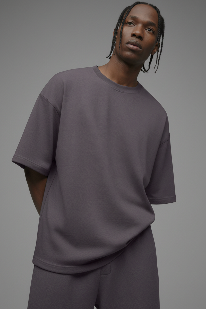 410 Oversized Fleece Tee - Purple