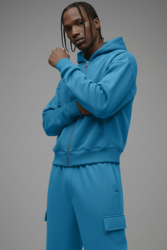 410 Oversized Zip Hoodie - Blue