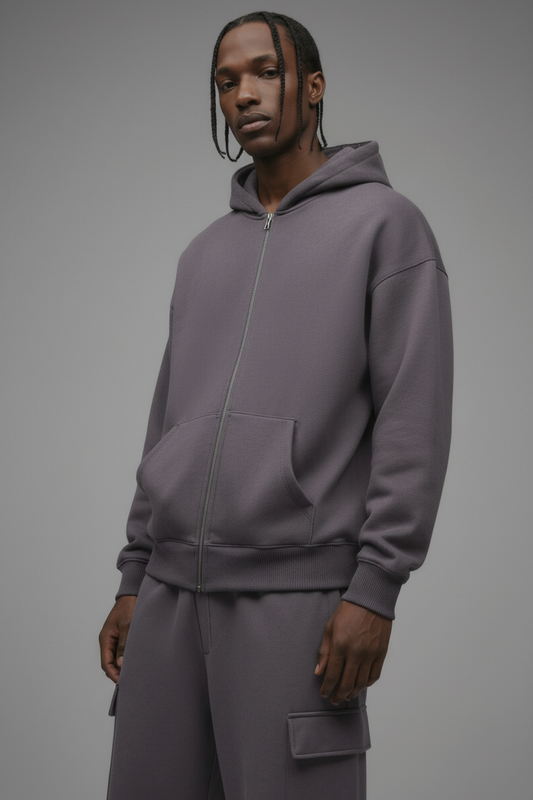 410 Oversized Zip Hoodie - Purple