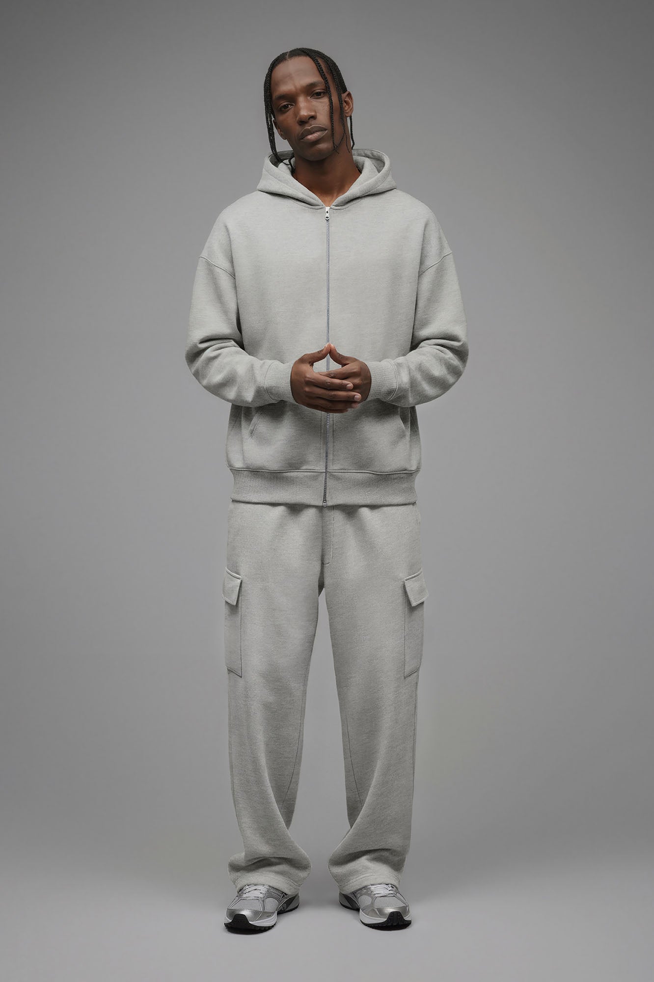 410 Baggy Cargo Sweatpants - Heather Grey