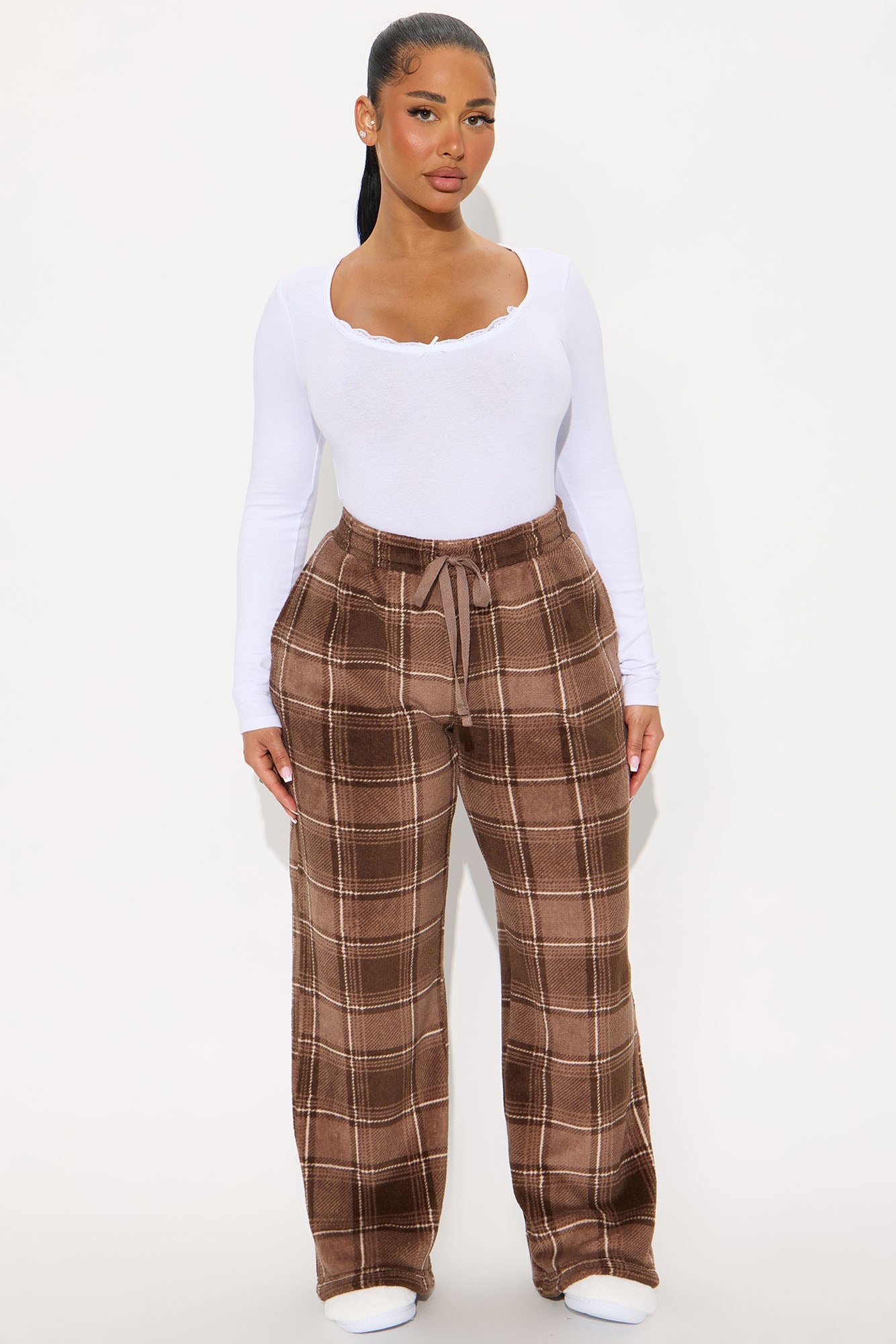 Morning Coffee Matching Family Plush PJ Pants - Chocolate