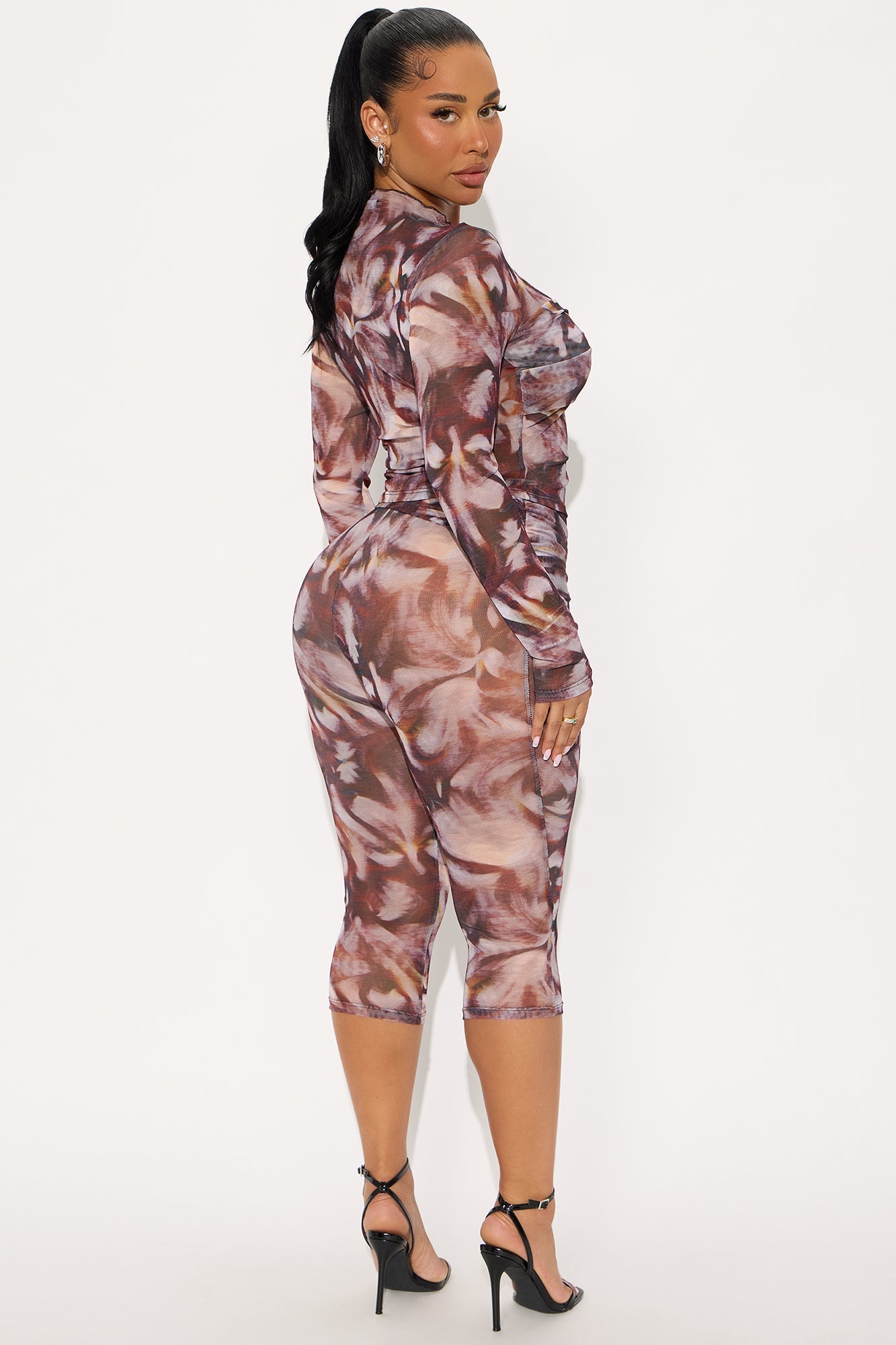 Out For The Night Capri Set - Brown Combo