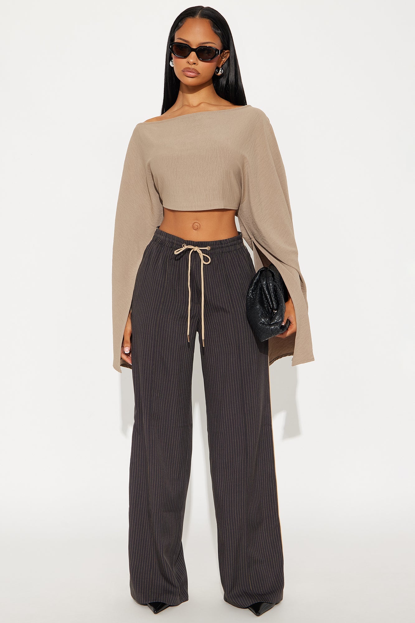 Iman Pinstripe Trouser Pant 32″ - Charcoal/combo