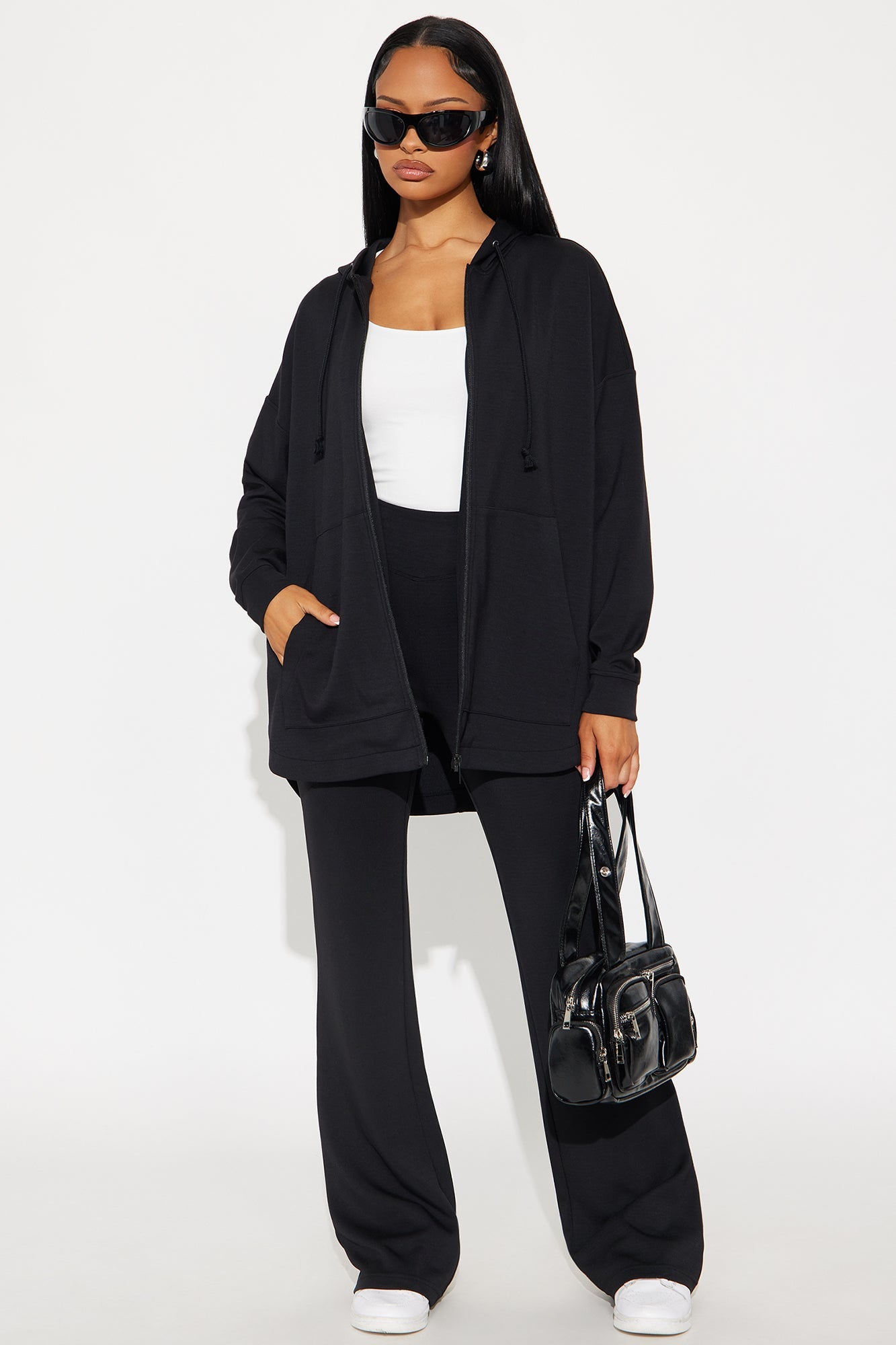 Sarah Ultra Soft Zip Up Hoodie - Black