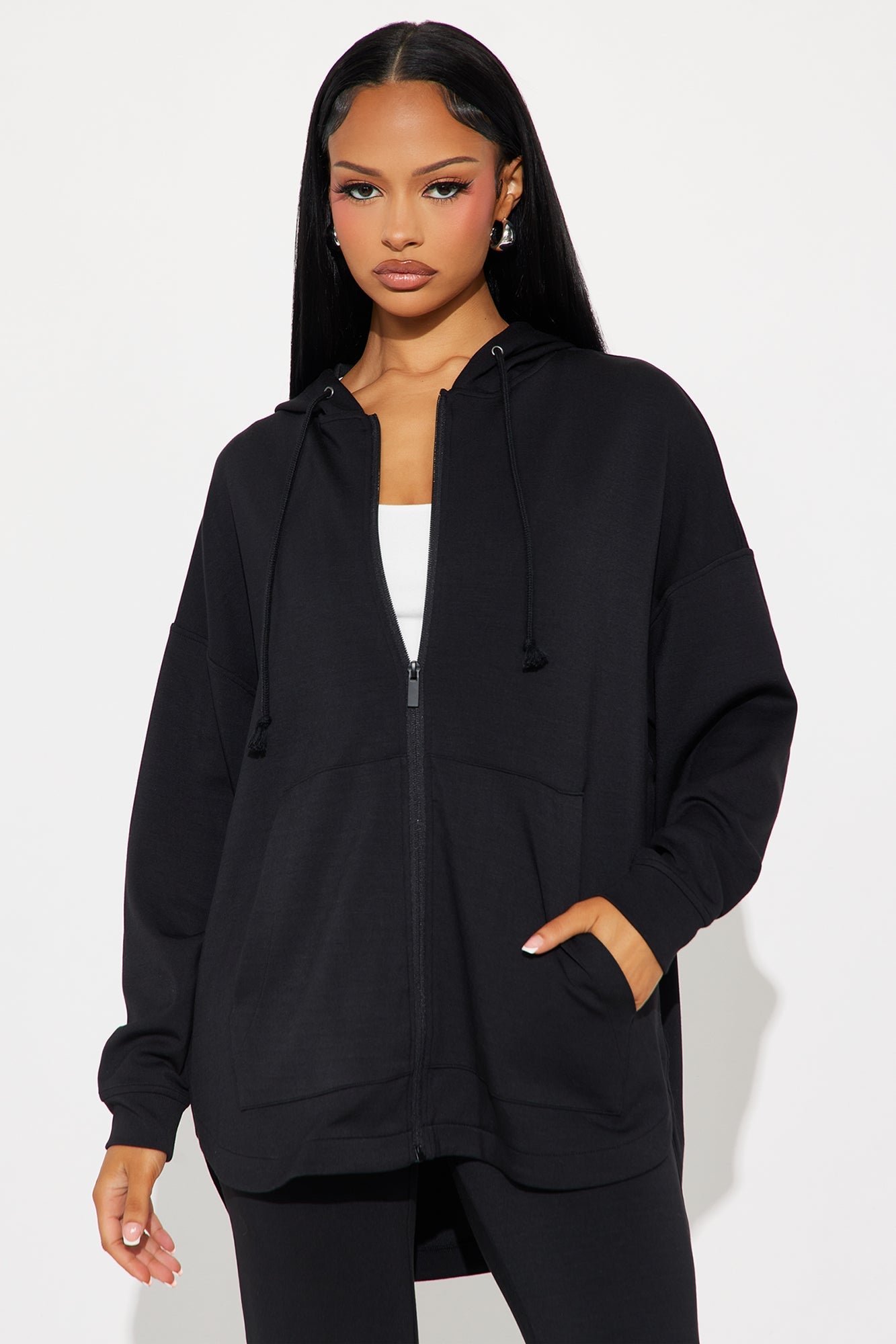 Sarah Ultra Soft Zip Up Hoodie - Black