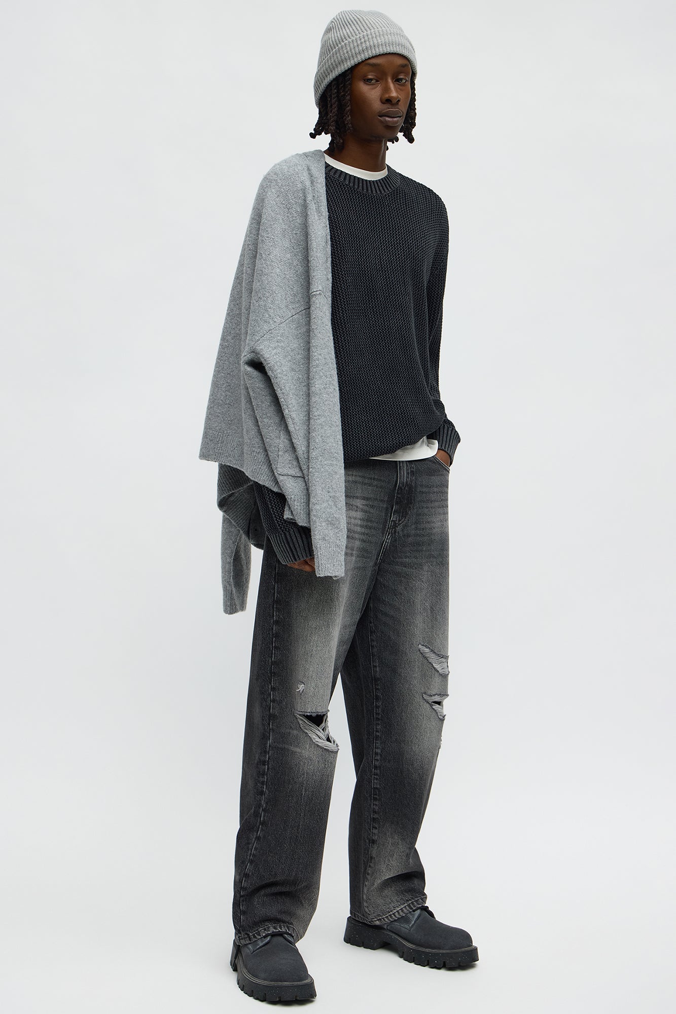 Morning Brew Crewneck Sweater - Black Wash