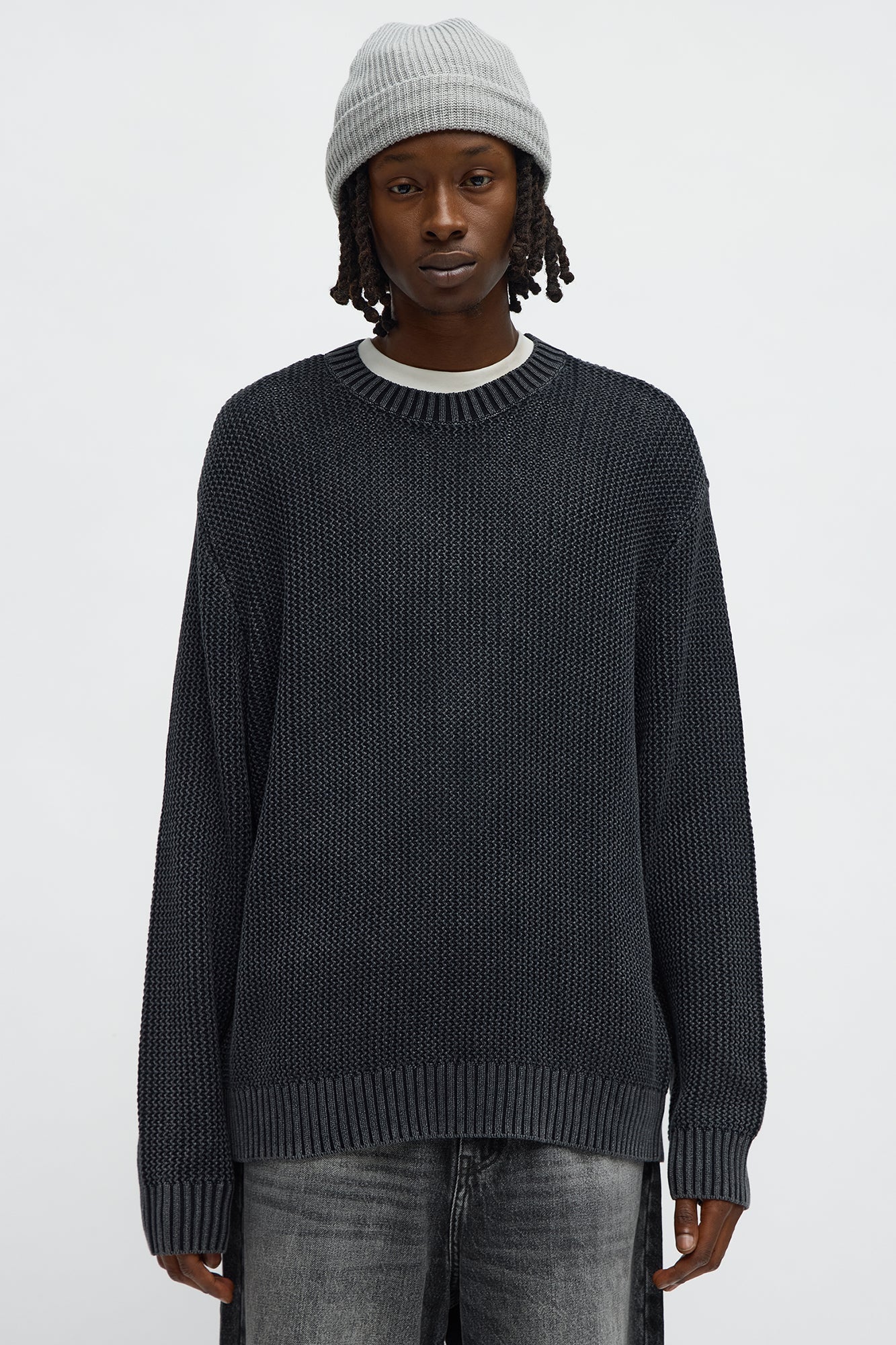 Morning Brew Crewneck Sweater - Black Wash