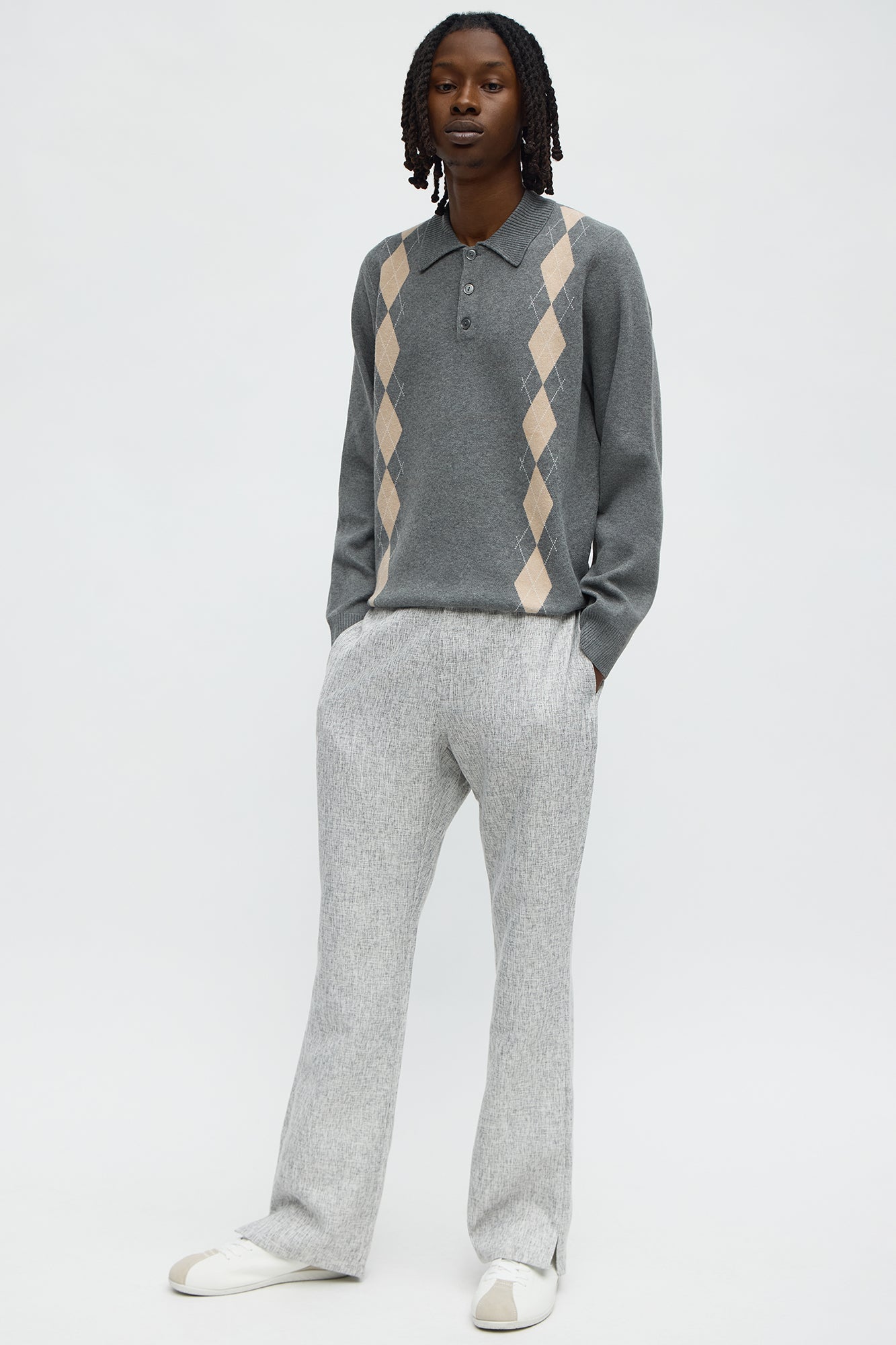 Edwin Polo Sweater - Dark Grey