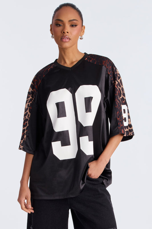 Field Side Satin Football Jersey - Black/combo