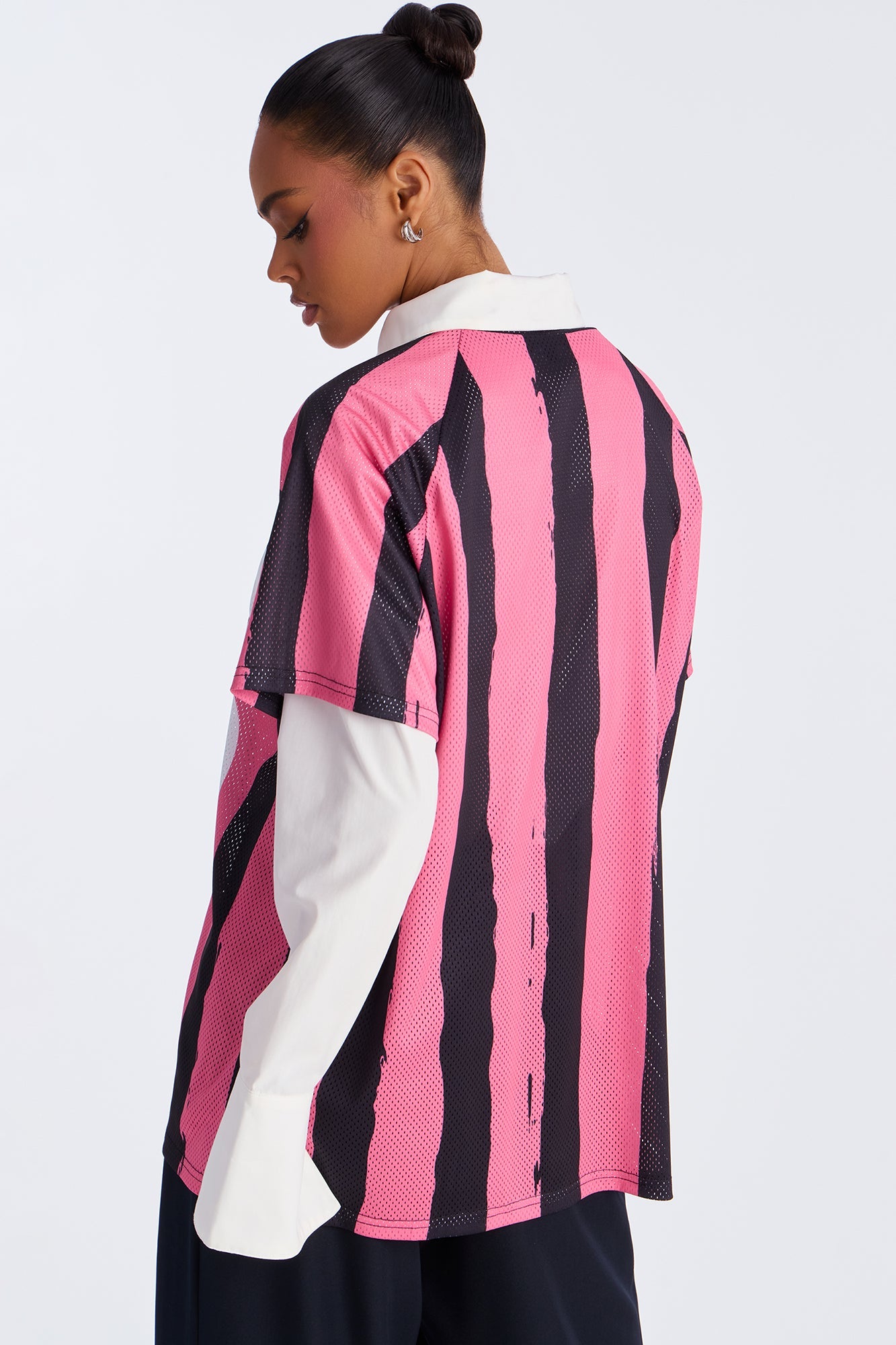 Not Your Game Striped Jersey - Black/Pink