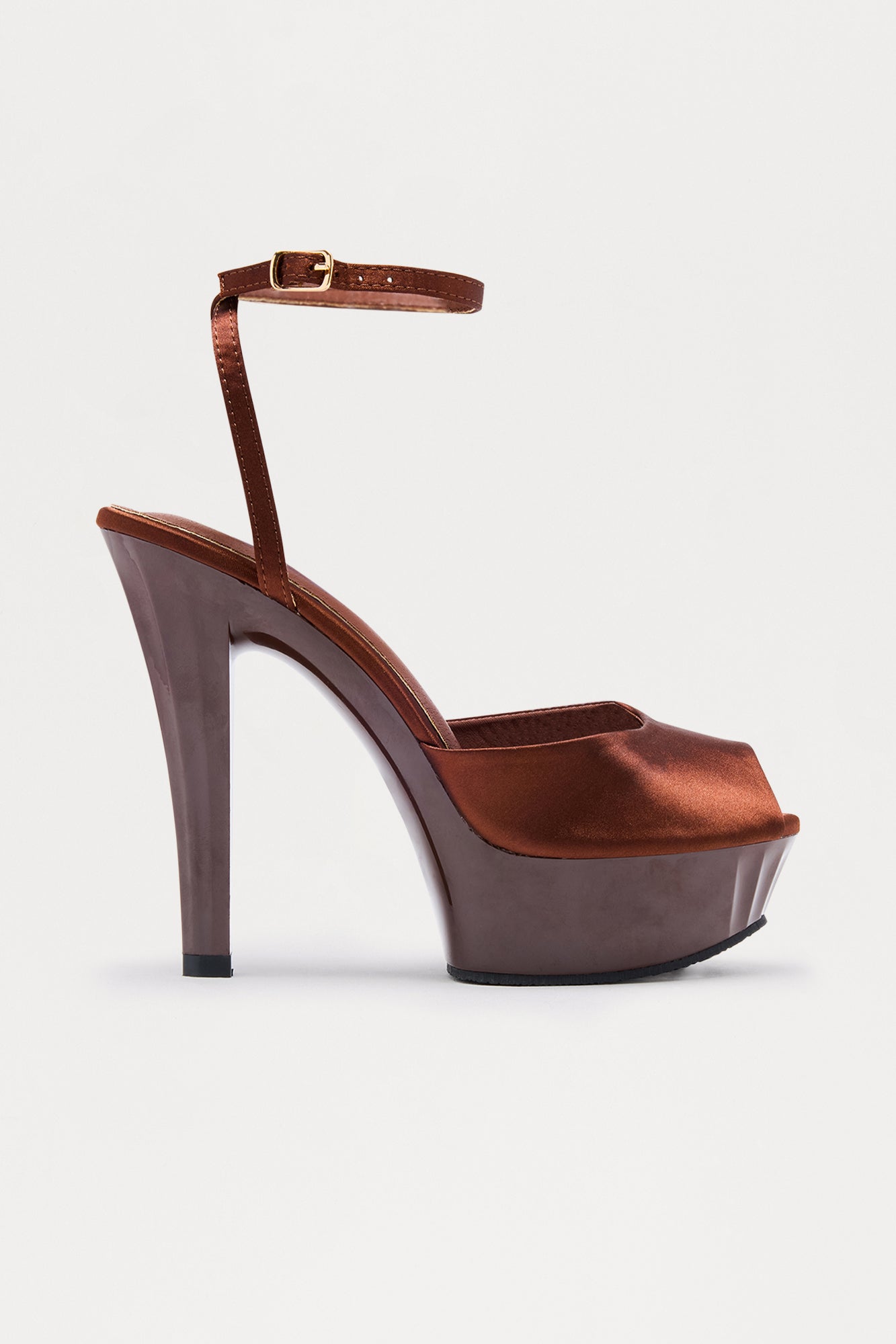 Damon Peep Toe Platform Heels - Chocolate