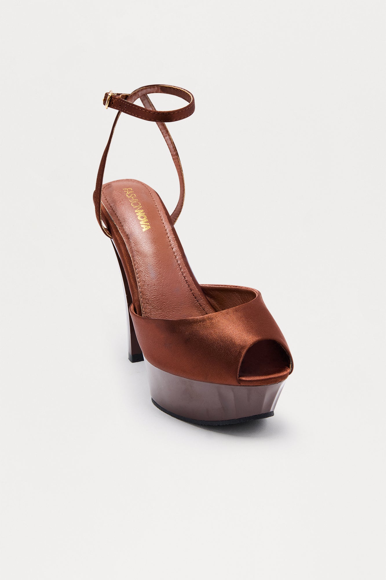 Damon Peep Toe Platform Heels - Chocolate