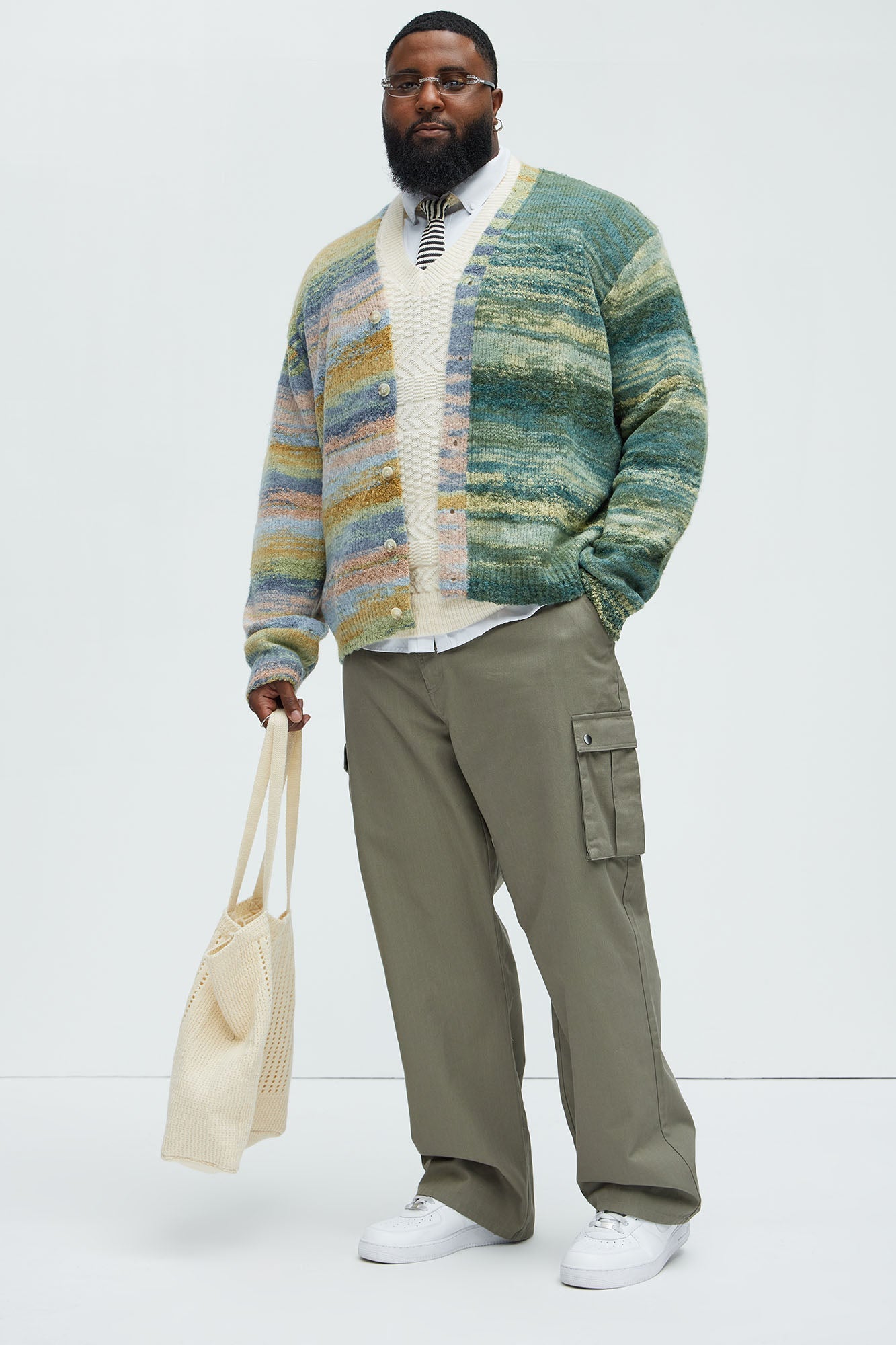 Cameroonian Textured Cardigan - Multi Color